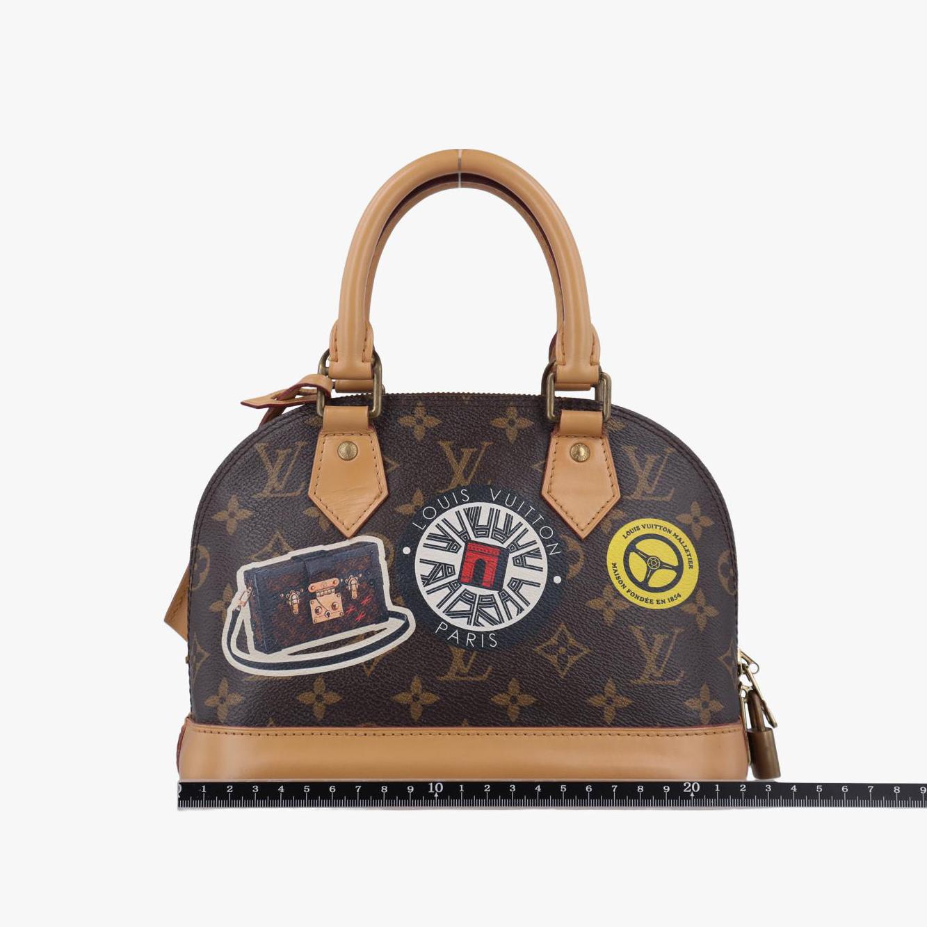 ルイヴィトン Louis Vuitton ショルダーバッグ レディース アルマBB　ワールドツアーステッカー ブラウン モノグラムキャンバス M43230 AA3186