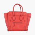 セリーヌ Celine ハンドバッグ レディース ラゲージマイクロショッパー レッド レザー S-LA-4124 S-CT-3164