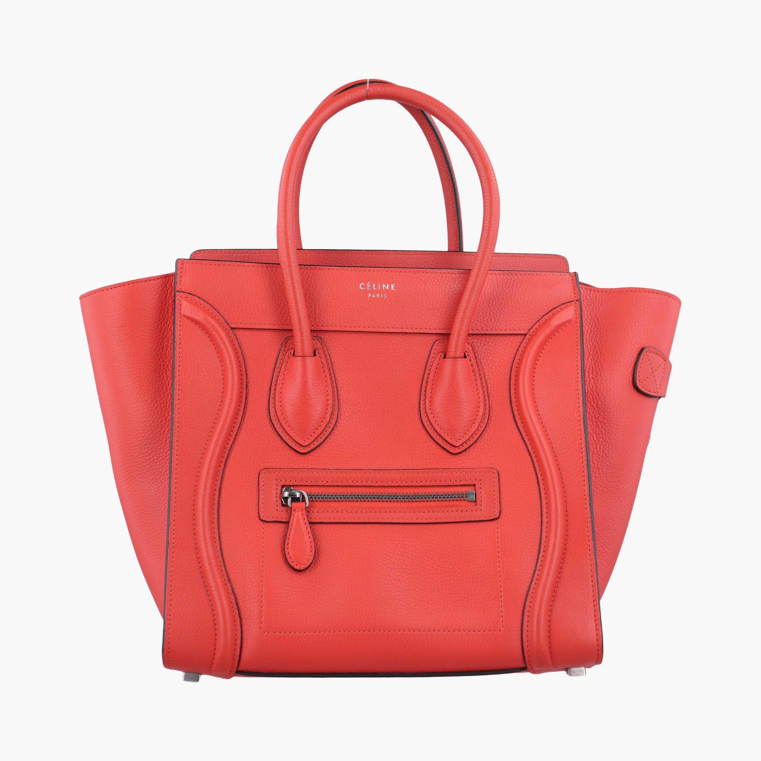 セリーヌ Celine ハンドバッグ レディース ラゲージマイクロショッパー レッド レザー S-LA-4124 S-CT-3164