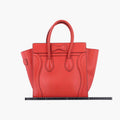 セリーヌ Celine ハンドバッグ レディース ラゲージマイクロショッパー レッド レザー S-LA-4124 S-CT-3164