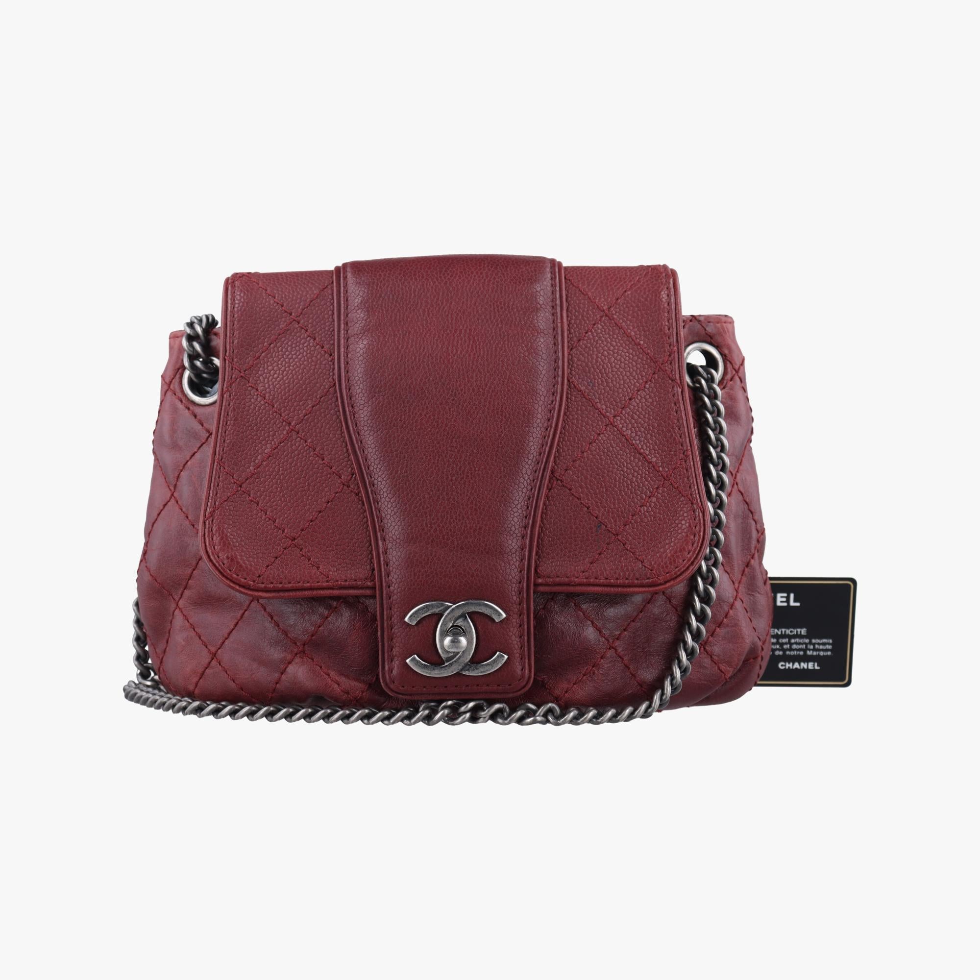 シャネル Chanel ショルダーバッグ レディース バブルグラフィックメッセンジャー ワインレッド キャビアスキン A94742 19880956