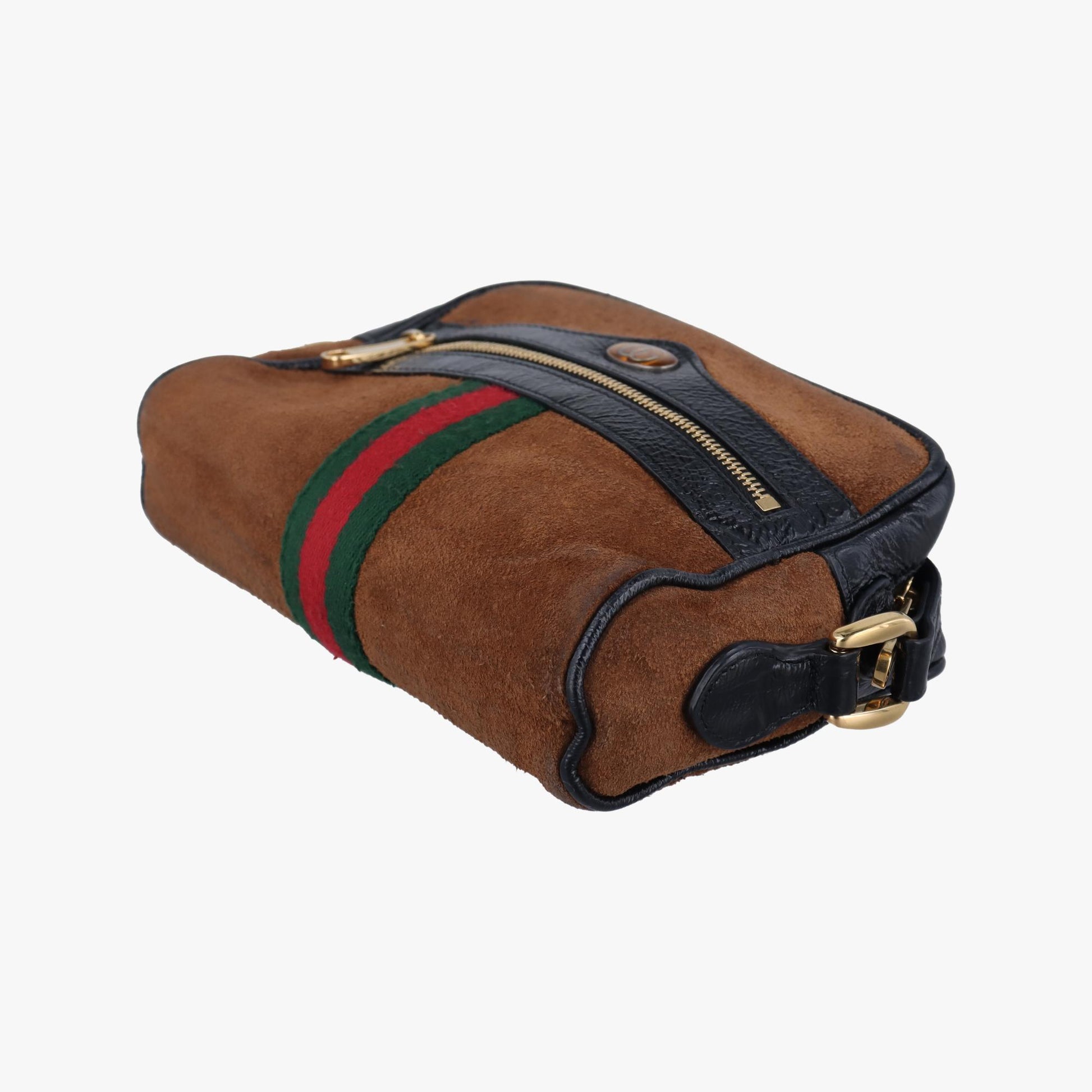 グッチ Gucci ショルダーバッグ レディース オフィディア ブラウン×マルチ スエード×レザー×キャンバス 573321