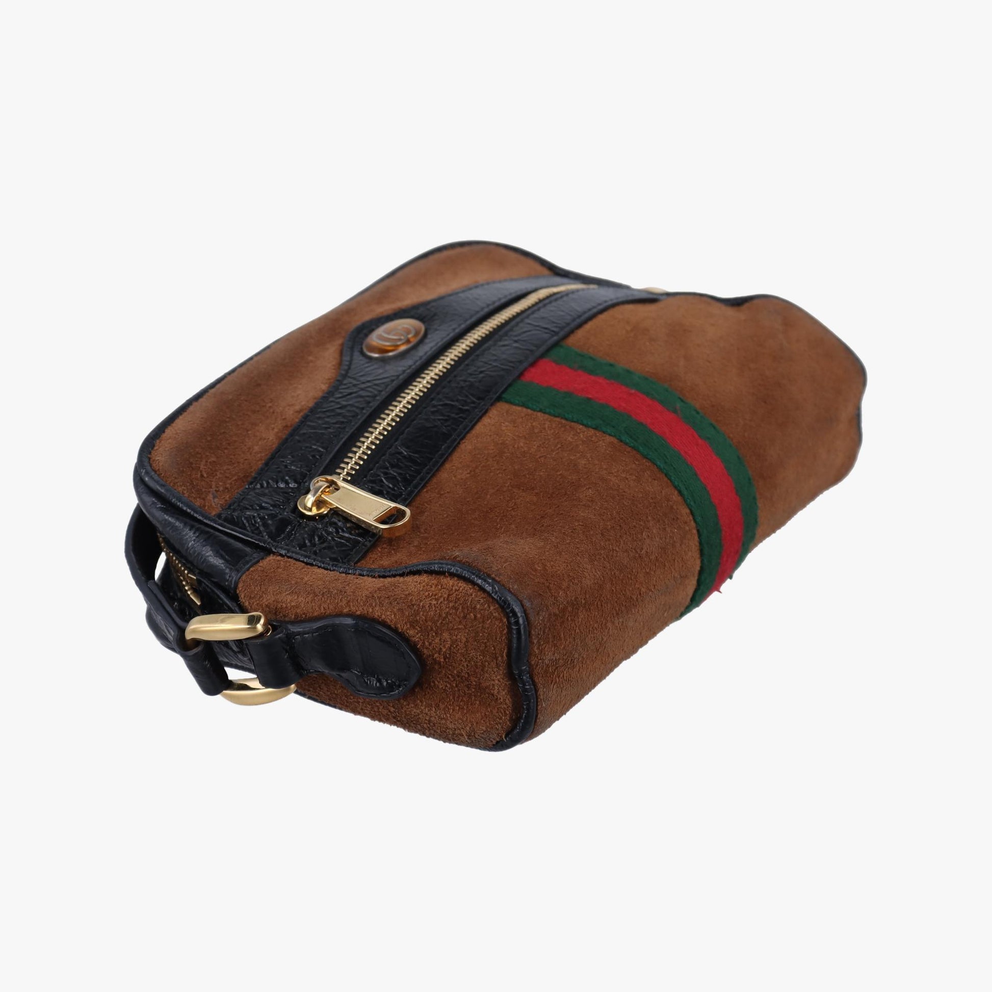 グッチ Gucci ショルダーバッグ レディース オフィディア ブラウン×マルチ スエード×レザー×キャンバス 573321