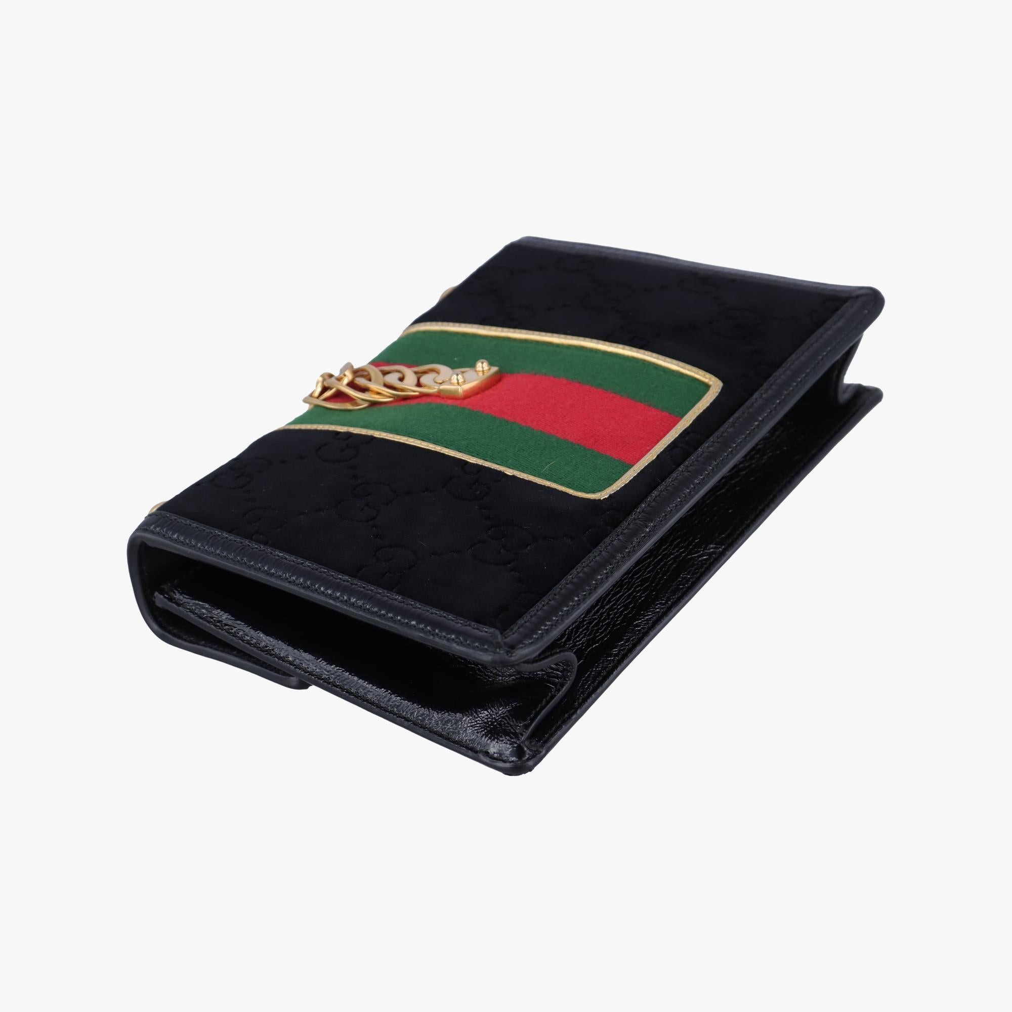 グッチ Gucci ショルダーバッグ レディース シルヴィ ブラック×マルチ ベロア×レザー×キャンバス 524405 498075