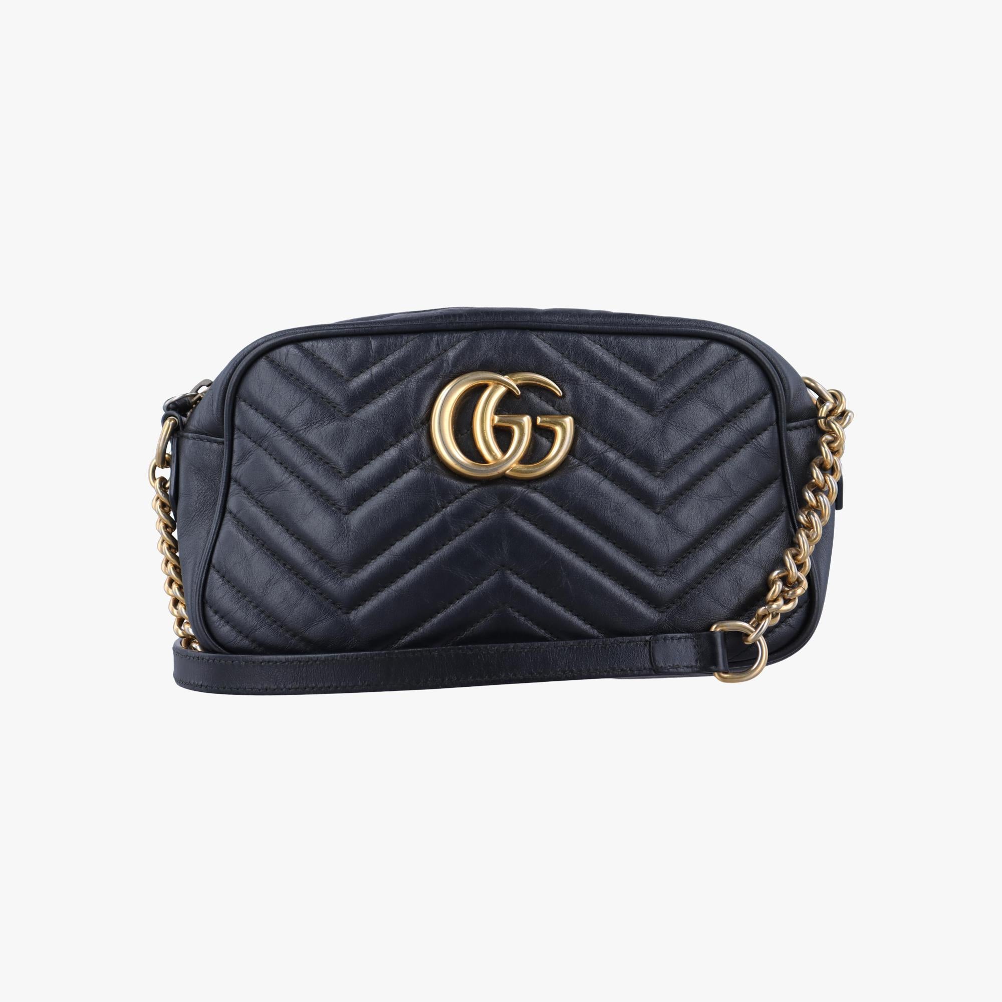 グッチ Gucci ショルダーバッグ レディース GGマーモント ブラック レザー 447632 000926