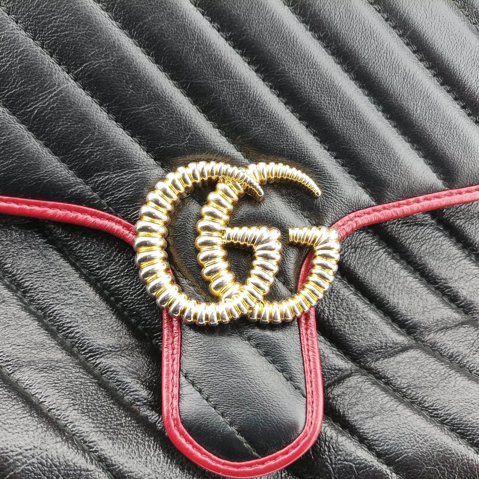 グッチ Gucci ショルダーバッグ レディース GGマーモント ブラック レザー 498110 A029847388