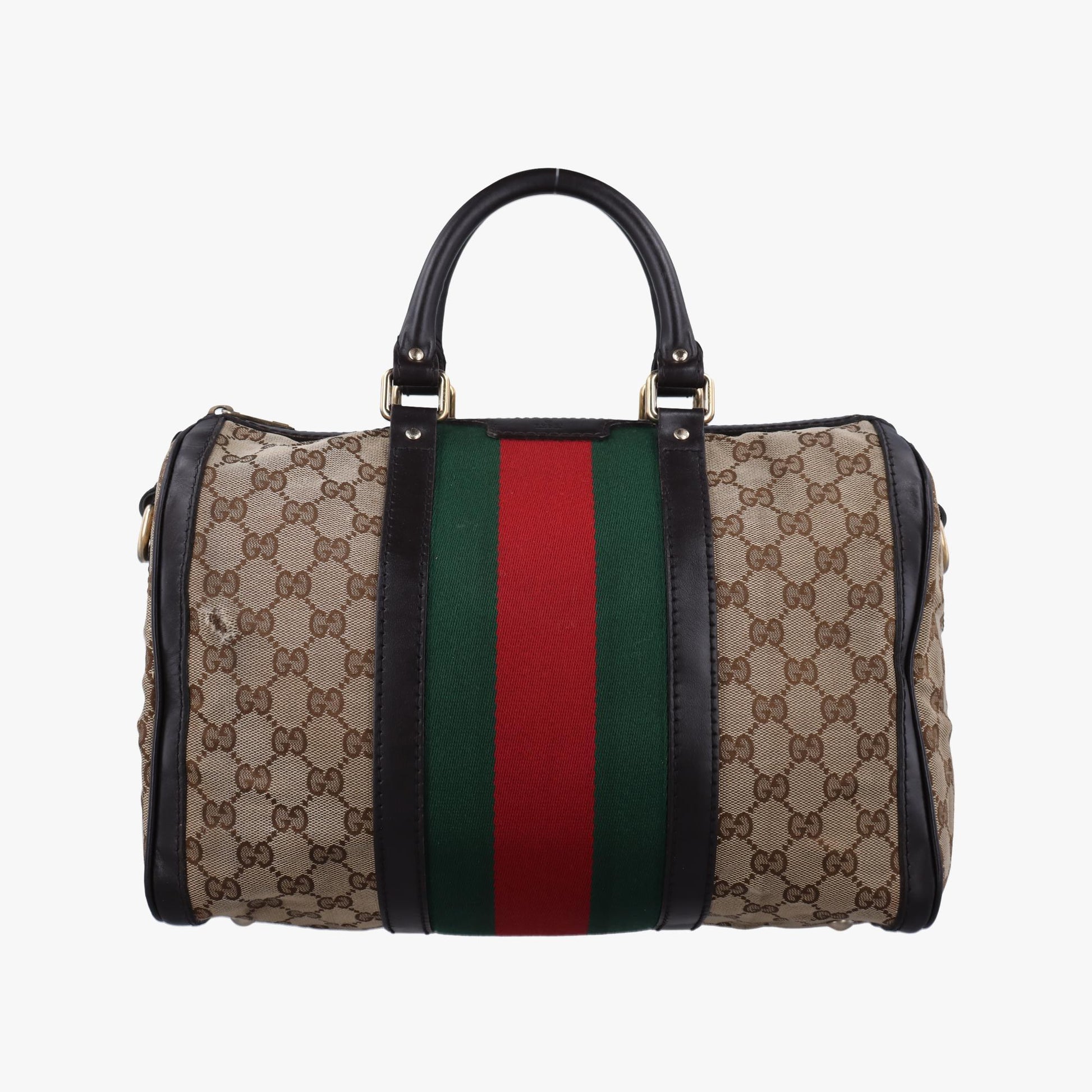 グッチ Gucci ボストンバッグ レディース シェリーライン ボストン ベージュ×グリーン×レッド キャンバス×レザー 247205 D014989941