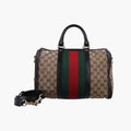 グッチ Gucci ボストンバッグ レディース シェリーライン ボストン ベージュ×グリーン×レッド キャンバス×レザー 247205 D014989941