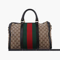 グッチ Gucci ボストンバッグ レディース シェリーライン ボストン ベージュ×グリーン×レッド キャンバス×レザー 247205 D014989941