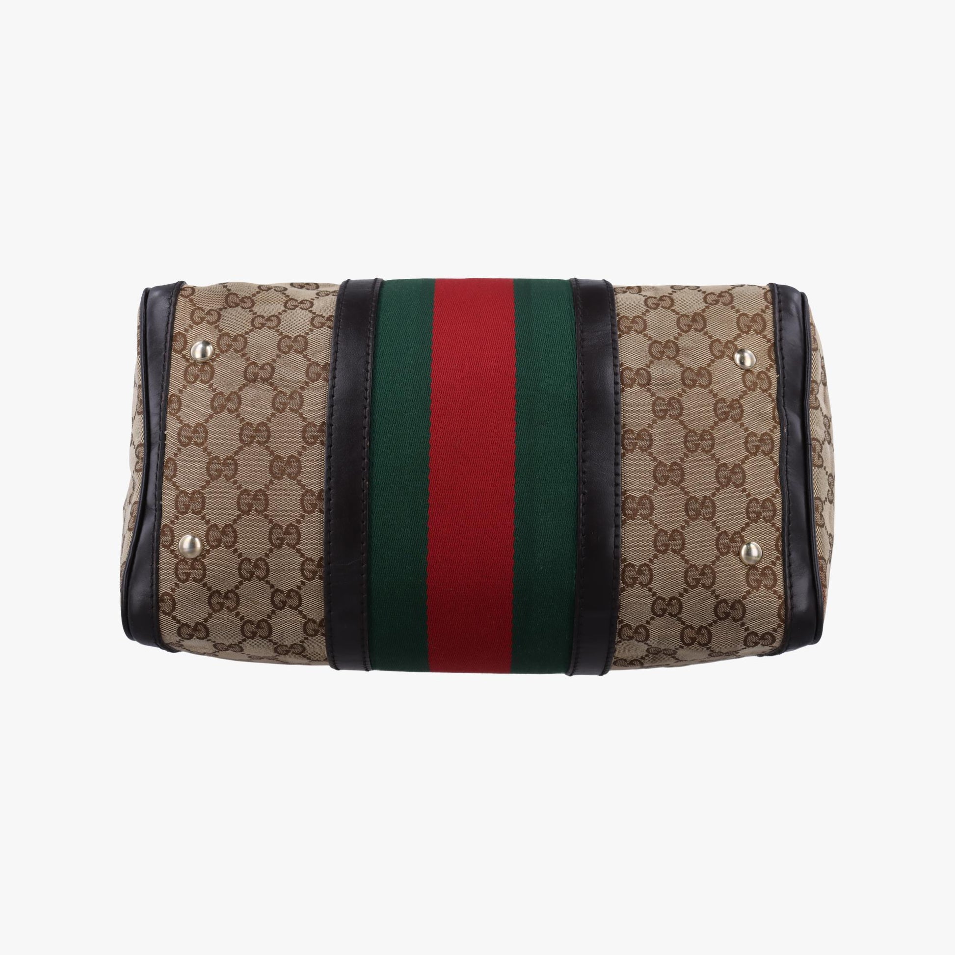 グッチ Gucci ボストンバッグ レディース シェリーライン ボストン ベージュ×グリーン×レッド キャンバス×レザー 247205 D014989941