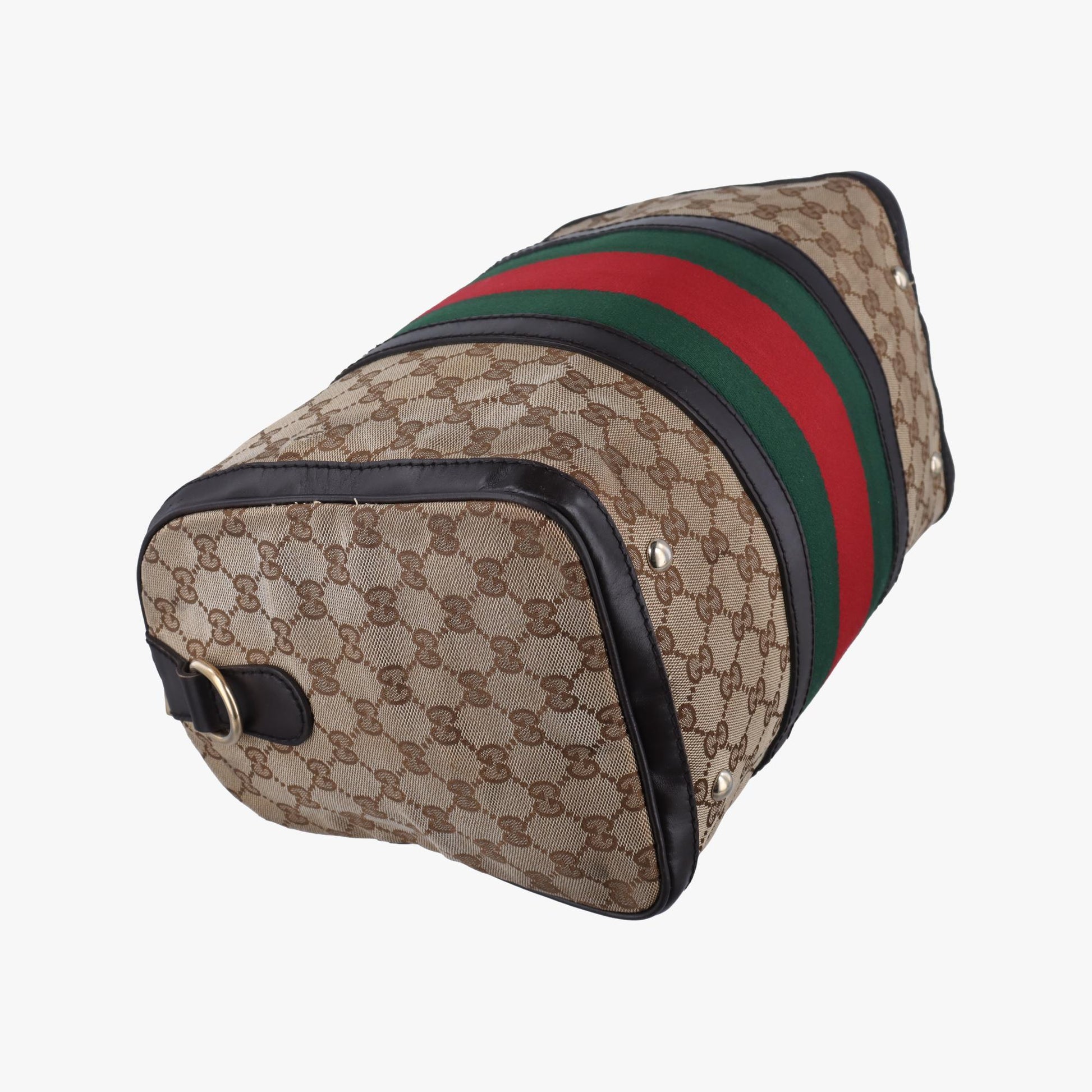 グッチ Gucci ボストンバッグ レディース シェリーライン ボストン ベージュ×グリーン×レッド キャンバス×レザー 247205 D014989941