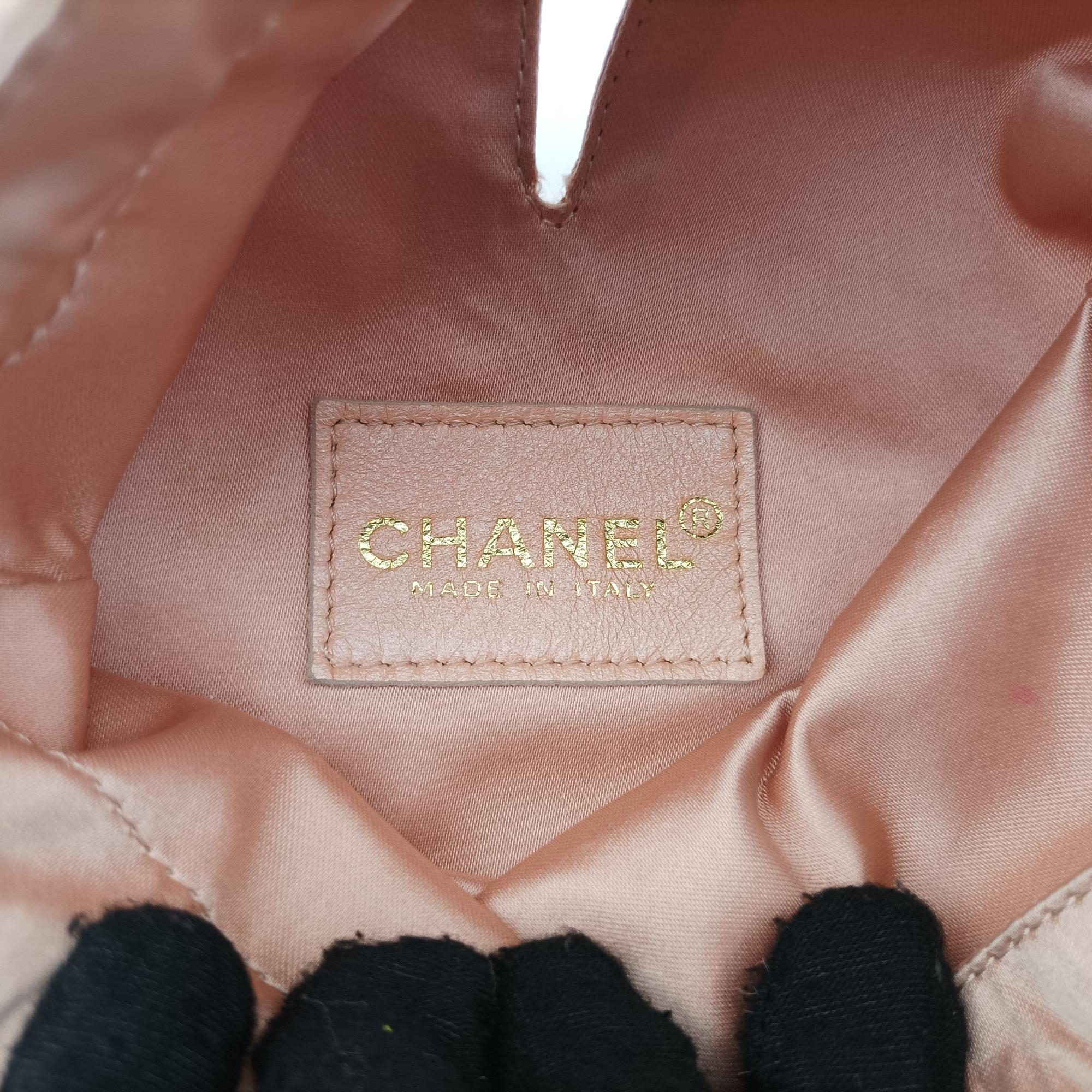 シャネル Chanel クラッチバッグ レディース ロゴナイロン巾着ポーチ ピンク サテン A17839 7252768