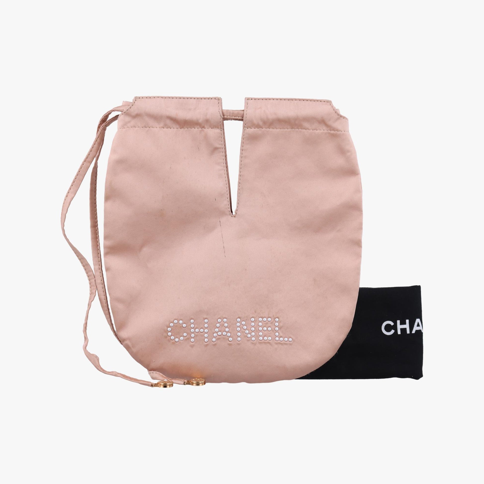 シャネル Chanel クラッチバッグ レディース ロゴナイロン巾着ポーチ ピンク サテン A17839 7252768