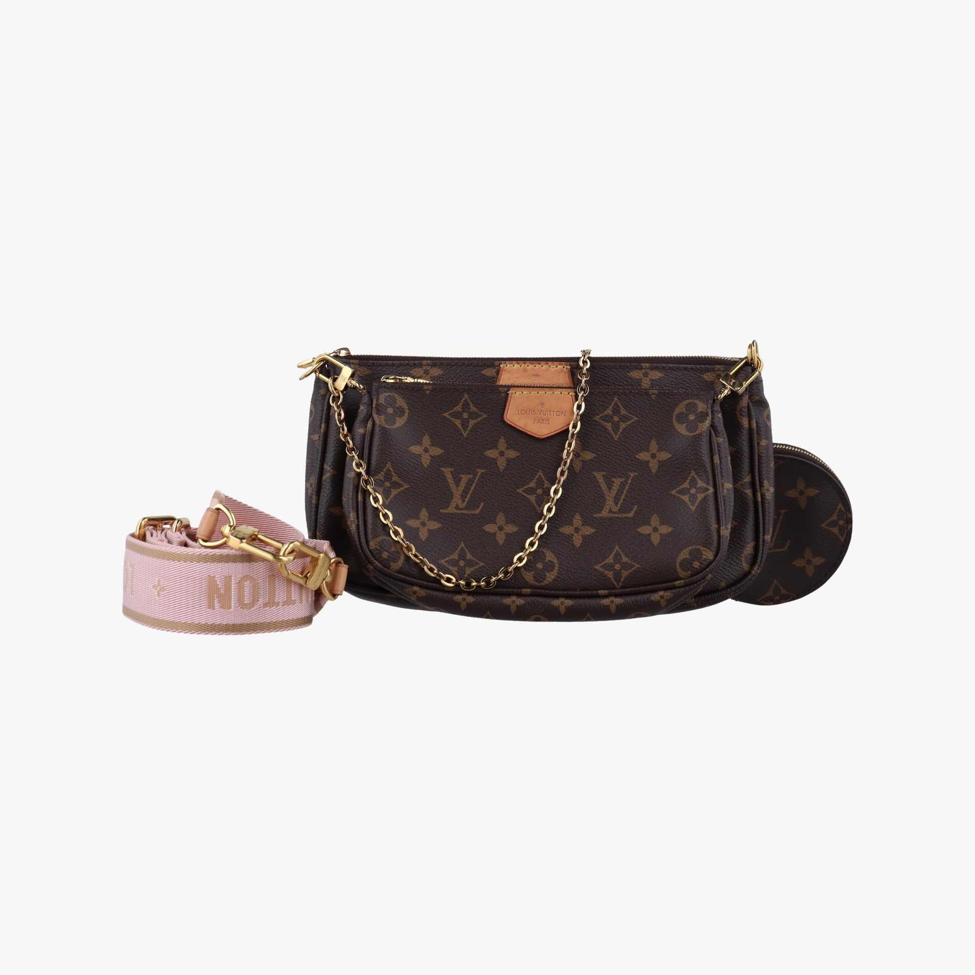 ルイヴィトン Louis Vuitton ショルダーバッグ レディース ミュルティポシェットアクセソワール マロン×ローズ クレール モノグラムキャンバス M44840 SR2290 SR2280