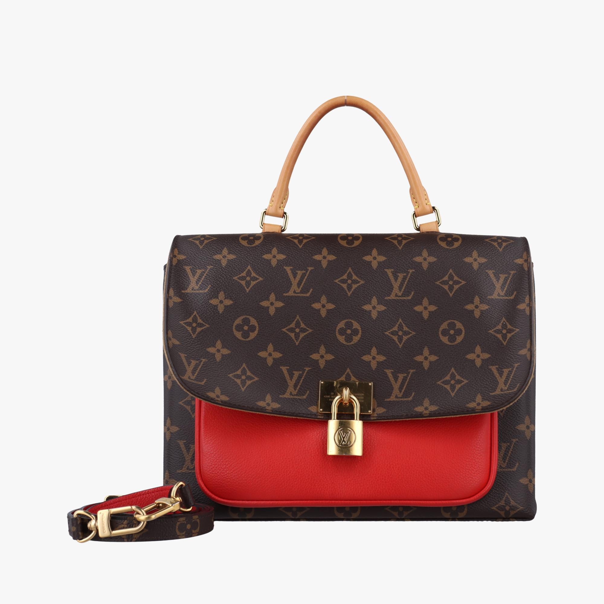 ルイヴィトン Louis Vuitton ショルダーバッグ レディース マリニャン モノグラム/ブラウン系×コクリコ モノグラムキャンバス×カーフレザー M44286 FL1168