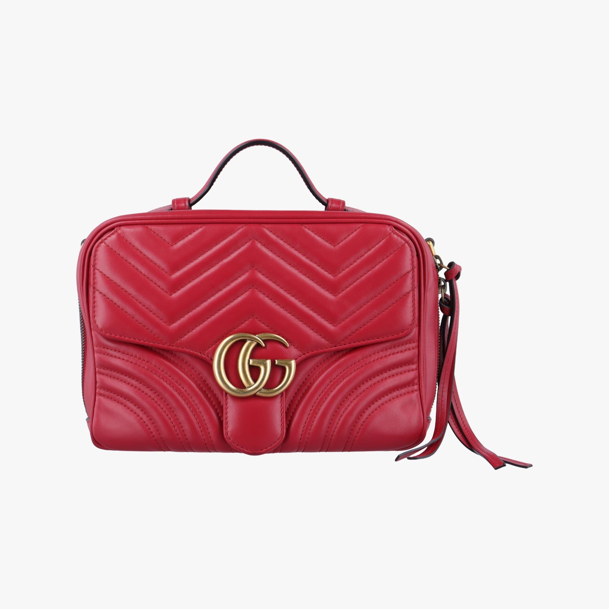 グッチ Gucci ショルダーバッグ レディース GGマーモント レッド レザー 498100 E025826680