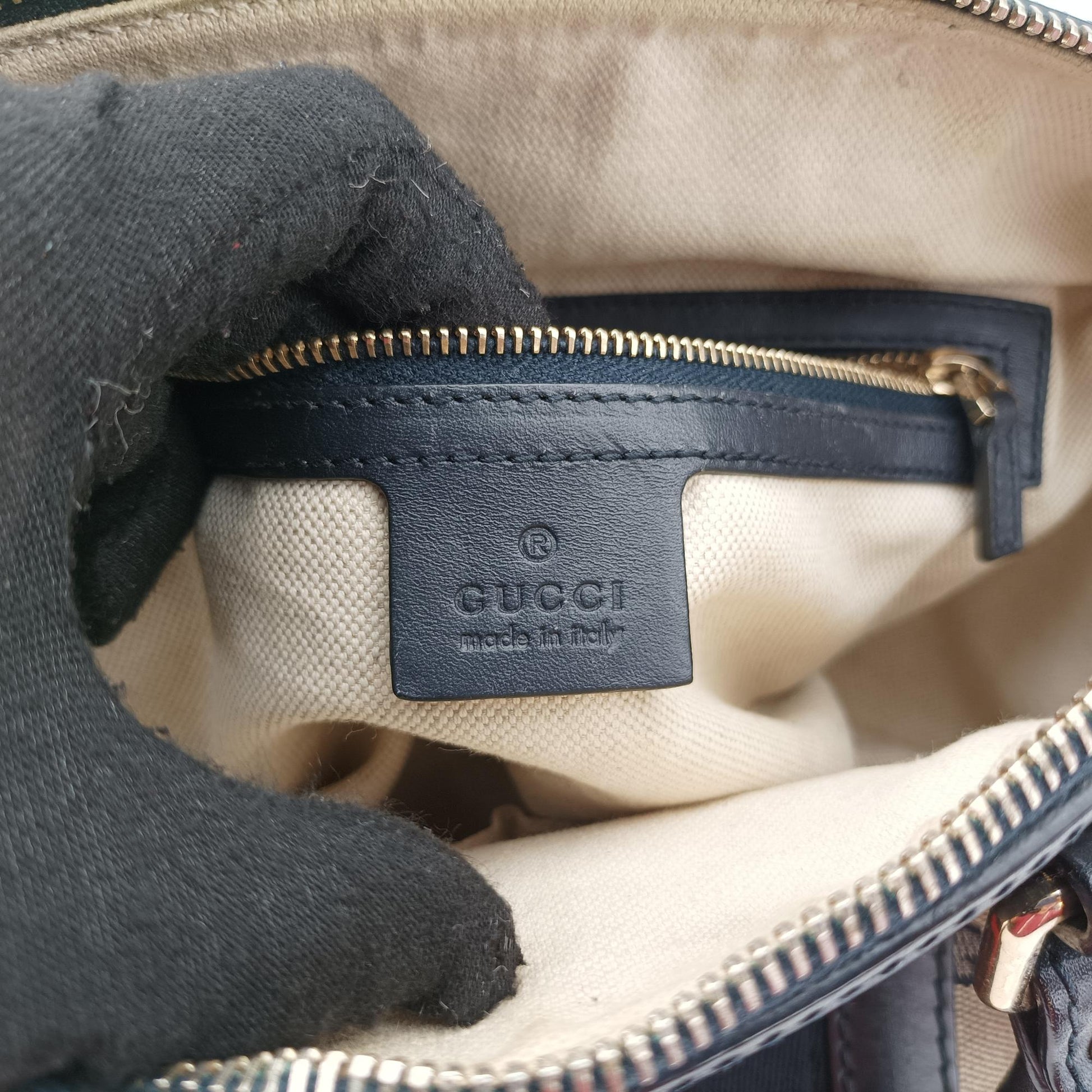 グッチ Gucci ボストンバッグ レディース シェリーライン ボストン ベージュ×ブラック×レッド ファブリック×レザー 269876 F016204733