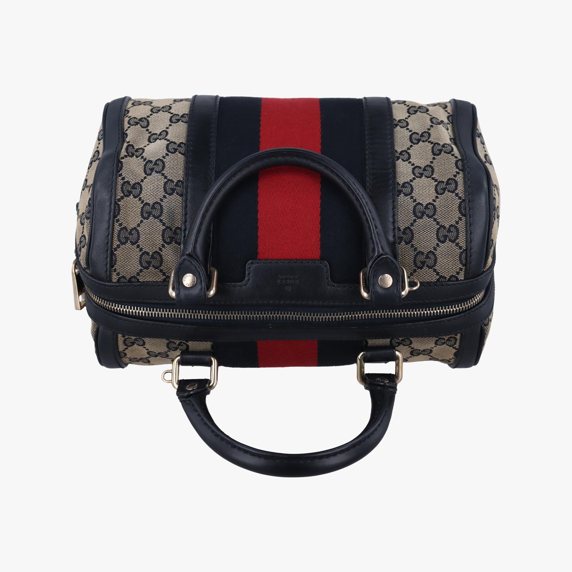 グッチ Gucci ボストンバッグ レディース シェリーライン ボストン ベージュ×ブラック×レッド ファブリック×レザー 269876 F016204733