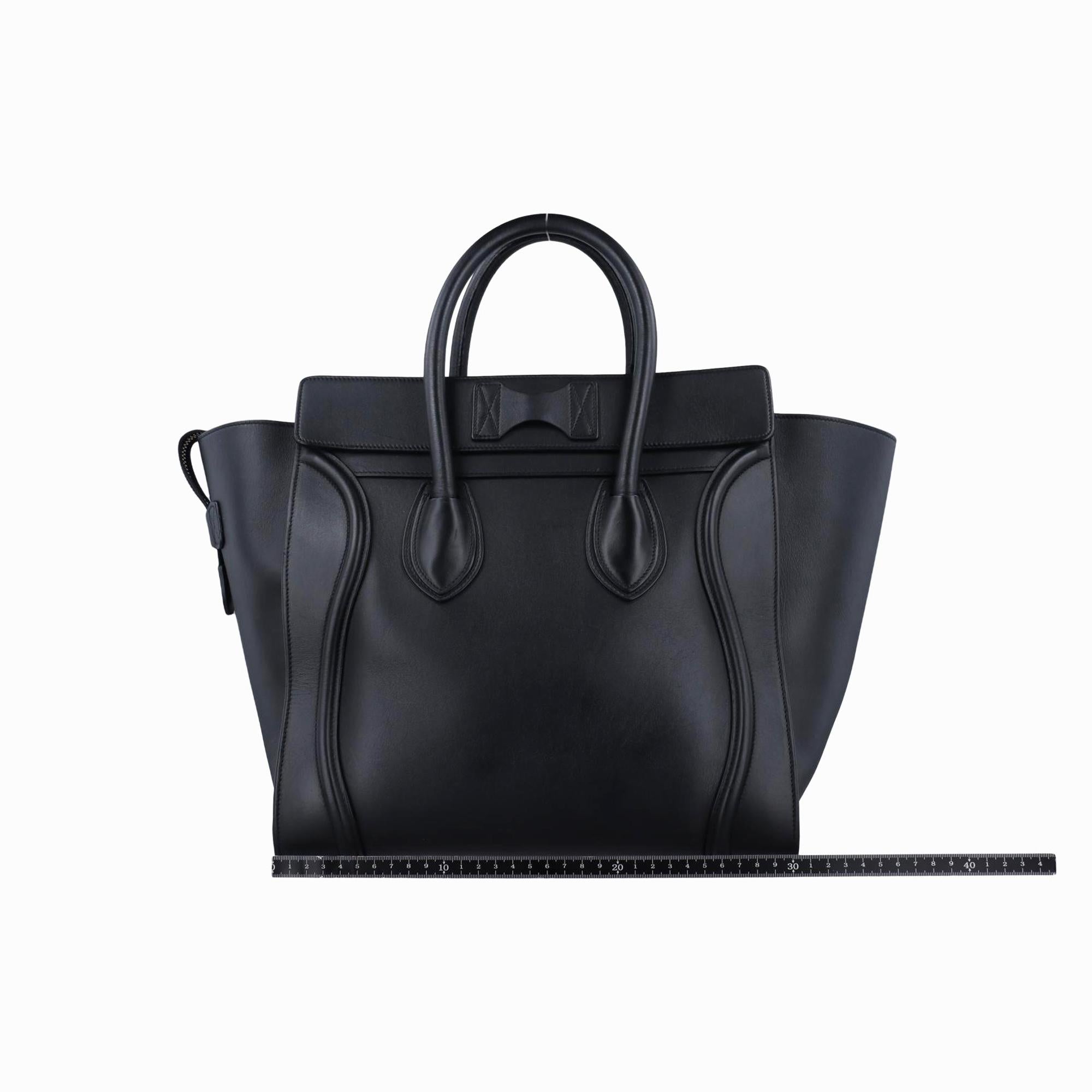 セリーヌ Celine ハンドバッグ レディース ラゲージミニショッパー ブラック レザー F-AT-0144 F-CU-0144