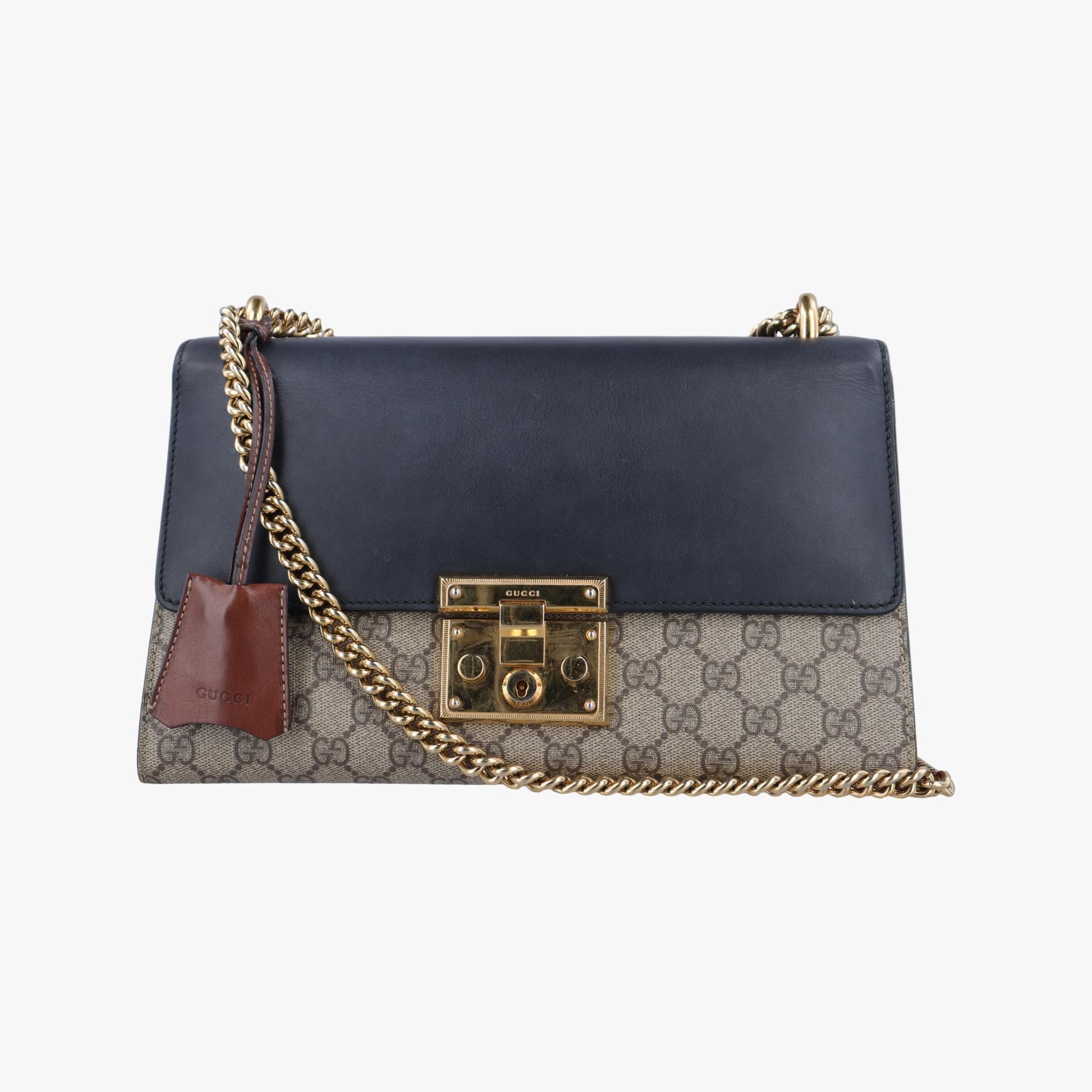 グッチ Gucci ショルダーバッグ レディース パドロック ベージュ×ブラック PVCコーティングキャンバス×レザー 409486 A019572385