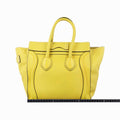 セリーヌ Celine ハンドバッグ レディース ラゲージマイクロショッパー イエロー レザー S-AT-0123 S-PR-0133