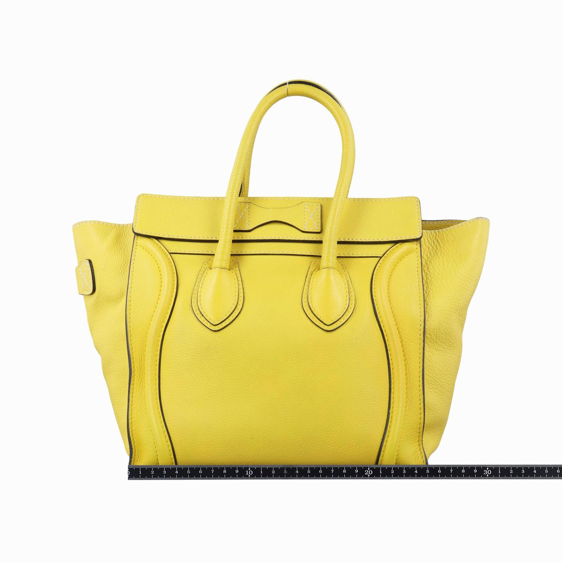 セリーヌ Celine ハンドバッグ レディース ラゲージマイクロショッパー イエロー レザー S-AT-0123 S-PR-0133