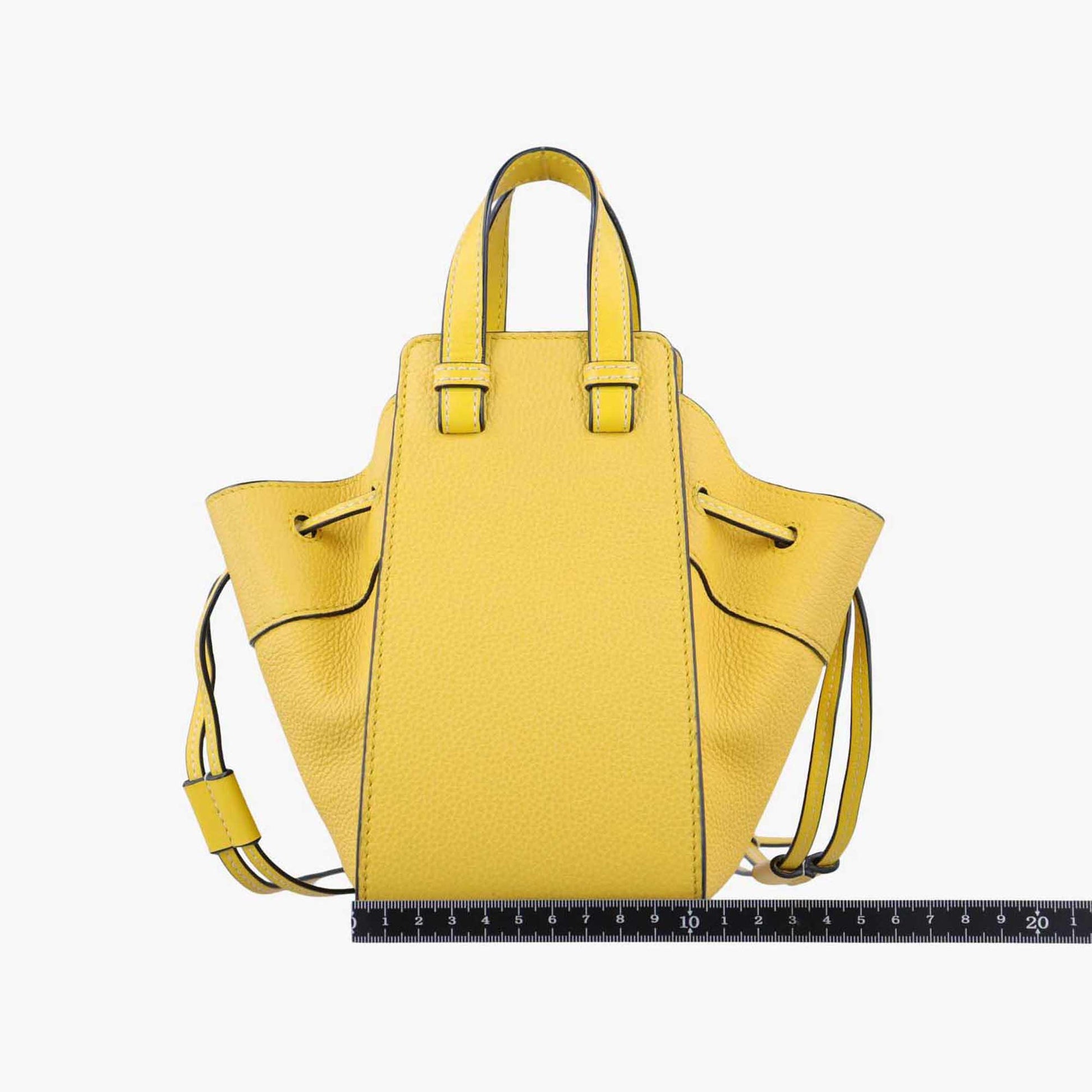 ロエベ Loewe ショルダーバッグ レディース ハンモックドローストリング ミニ イエロー レザー 061947