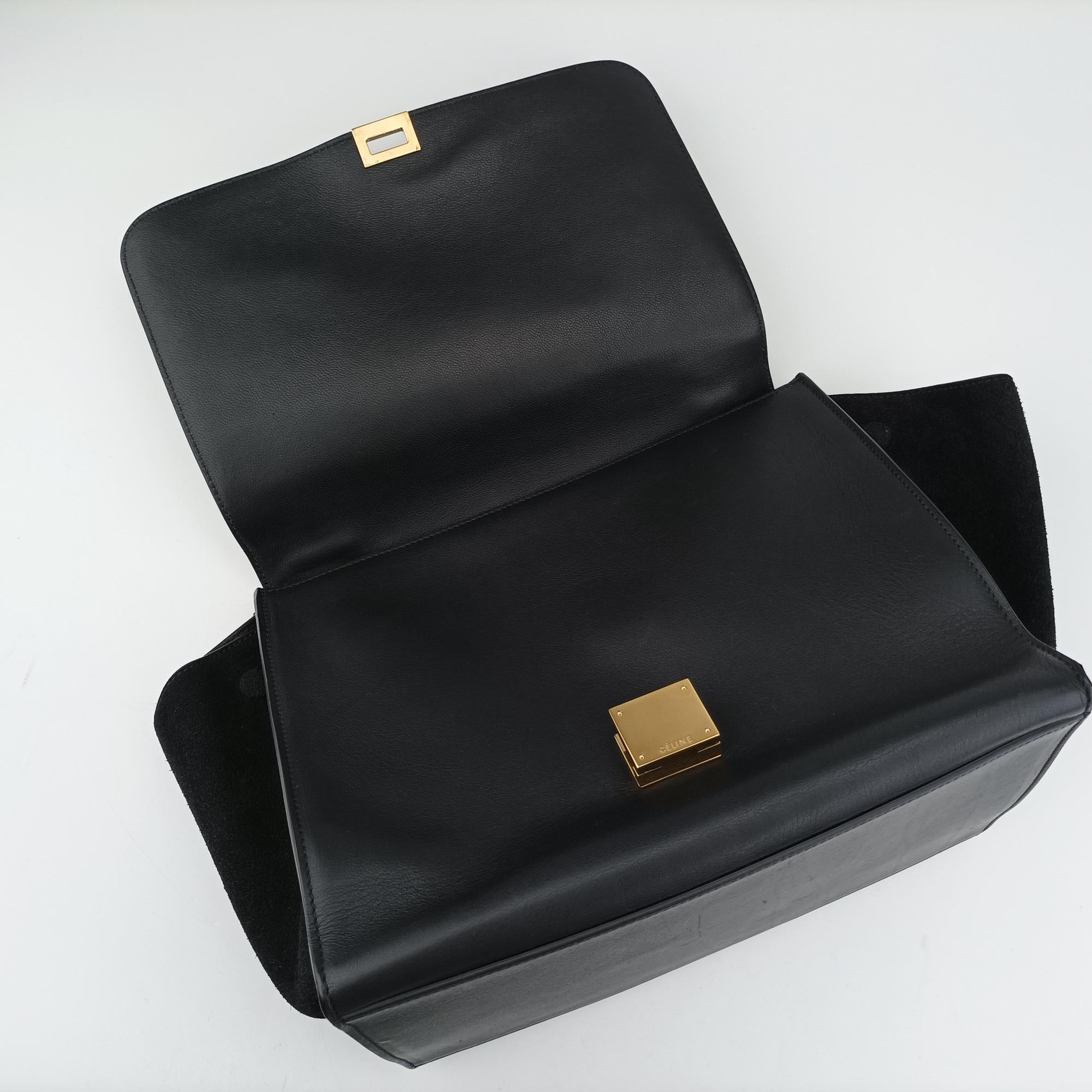 セリーヌ Celine ショルダーバッグ レディース トラペーズミディアム ブラック レザー×スエード F-TB-0142