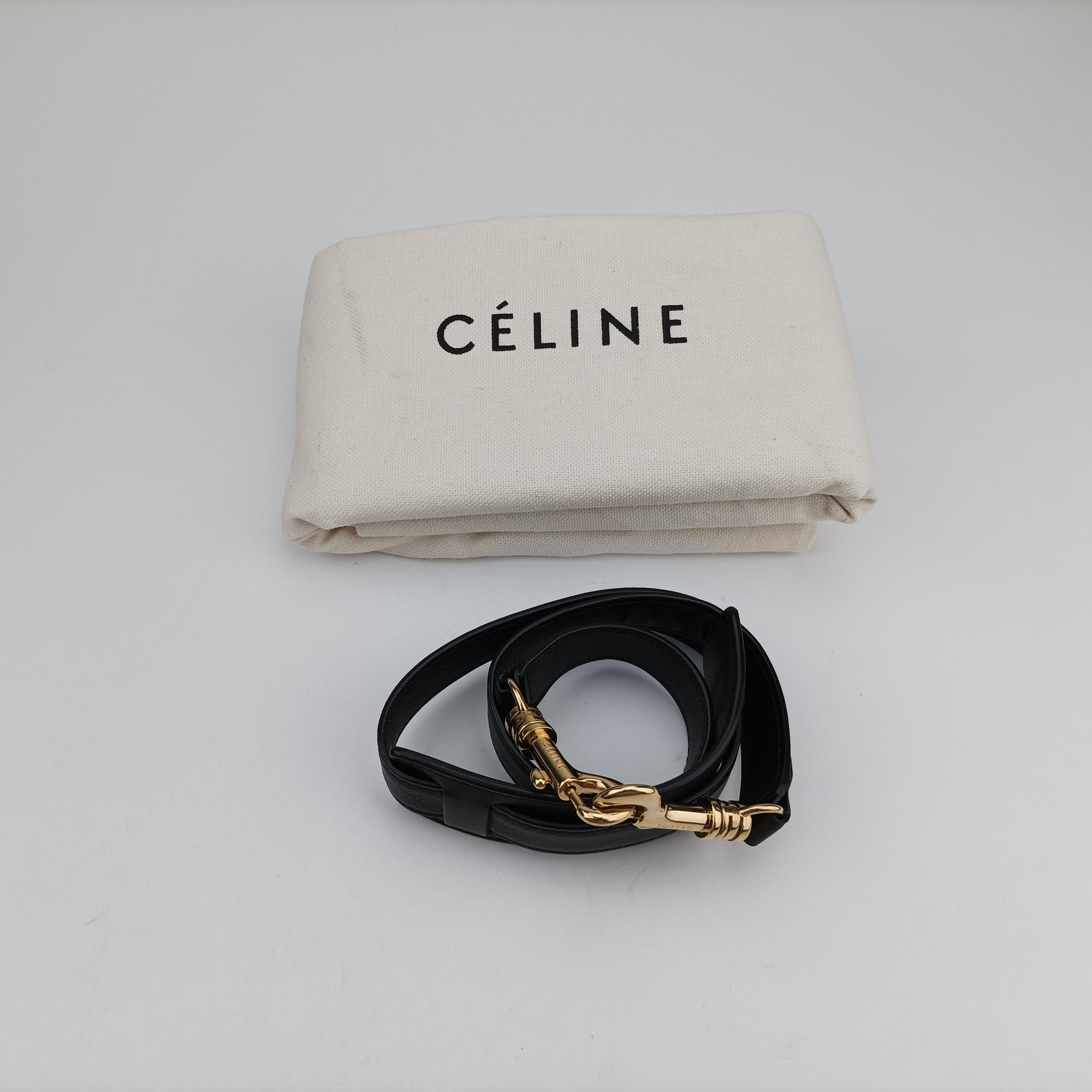 セリーヌ Celine ショルダーバッグ レディース トラペーズミディアム ブラック レザー×スエード F-TB-0142