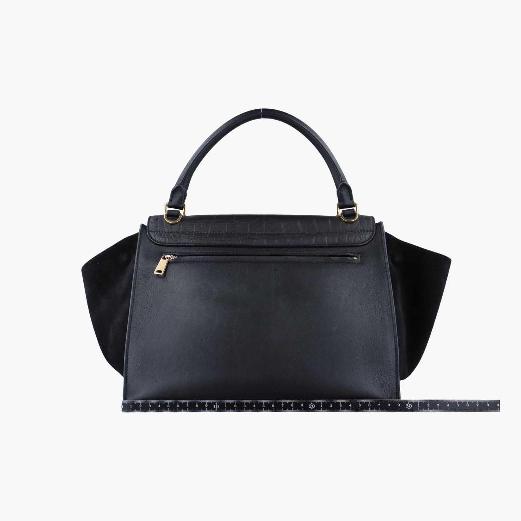 セリーヌ Celine ショルダーバッグ レディース トラペーズミディアム ブラック レザー×スエード F-TB-0142