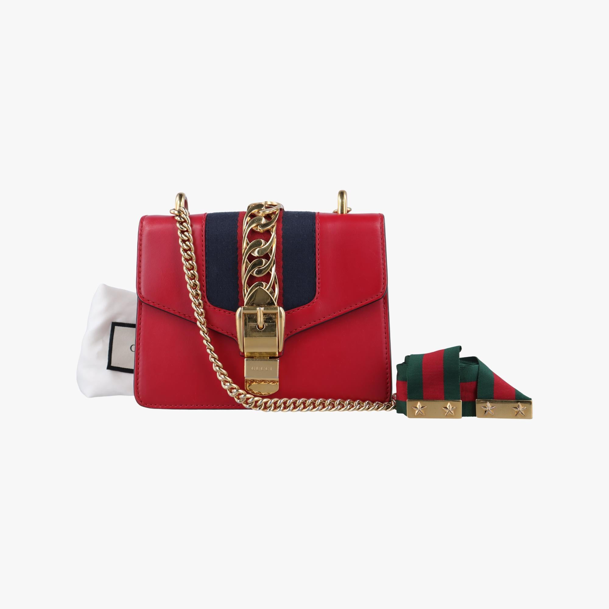 グッチ Gucci ショルダーバッグ レディース シルヴィ レッド レザー 431666 F021653302