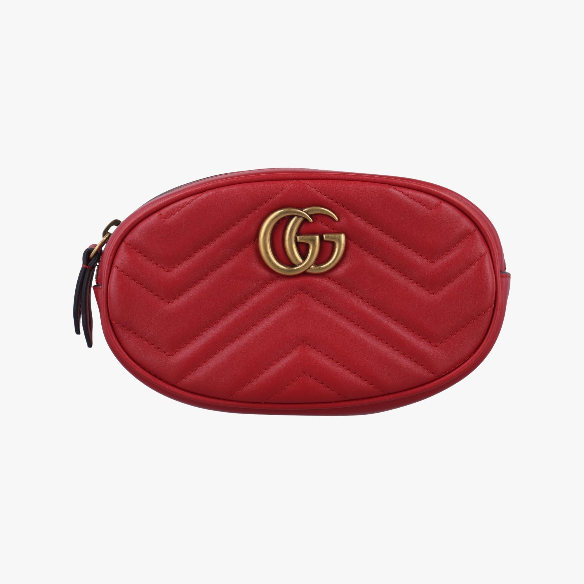 グッチ Gucci ボディバッグ/ウェストバッグ レディース GGマーモント レッド レザー 476434 A023682950