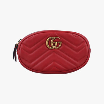 グッチ Gucci ボディバッグ/ウェストバッグ レディース GGマーモント レッド レザー 476434 A023682950