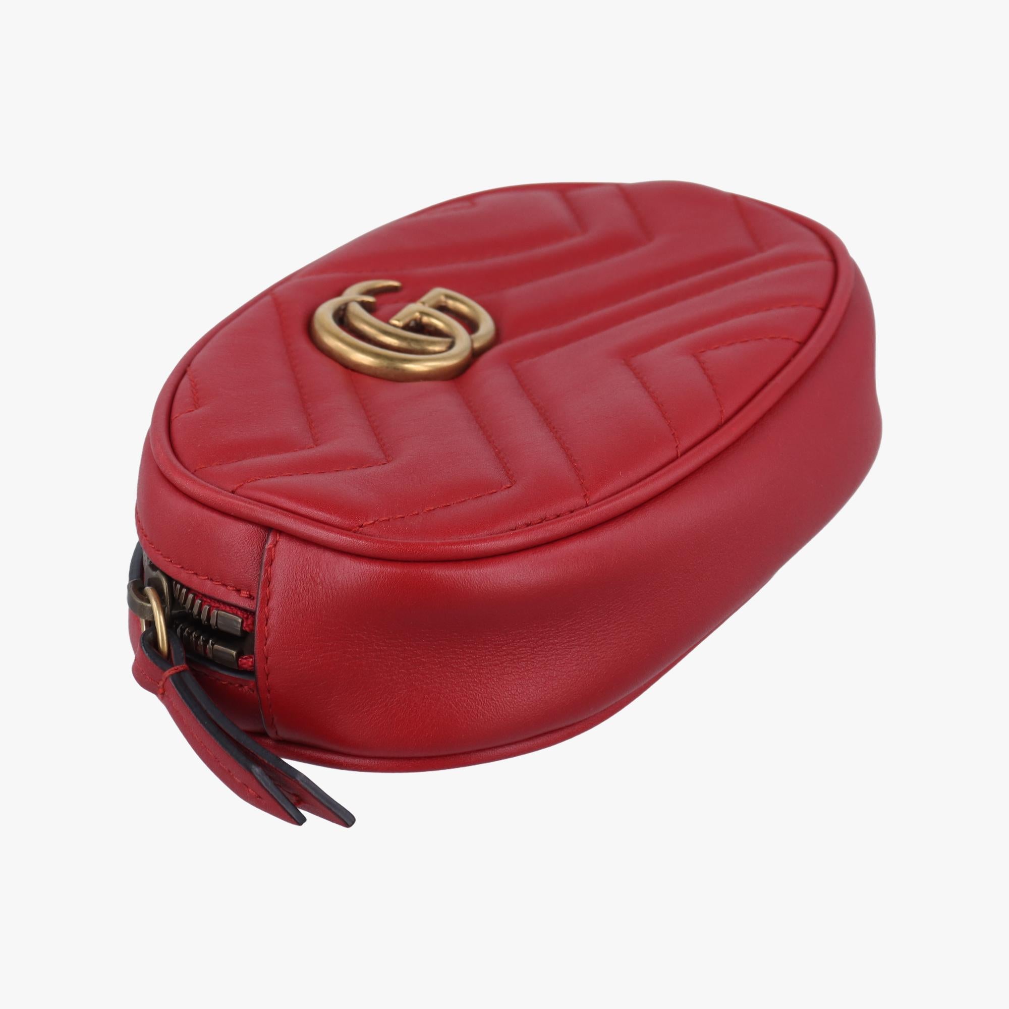 グッチ Gucci ボディバッグ/ウェストバッグ レディース GGマーモント レッド レザー 476434 A023682950