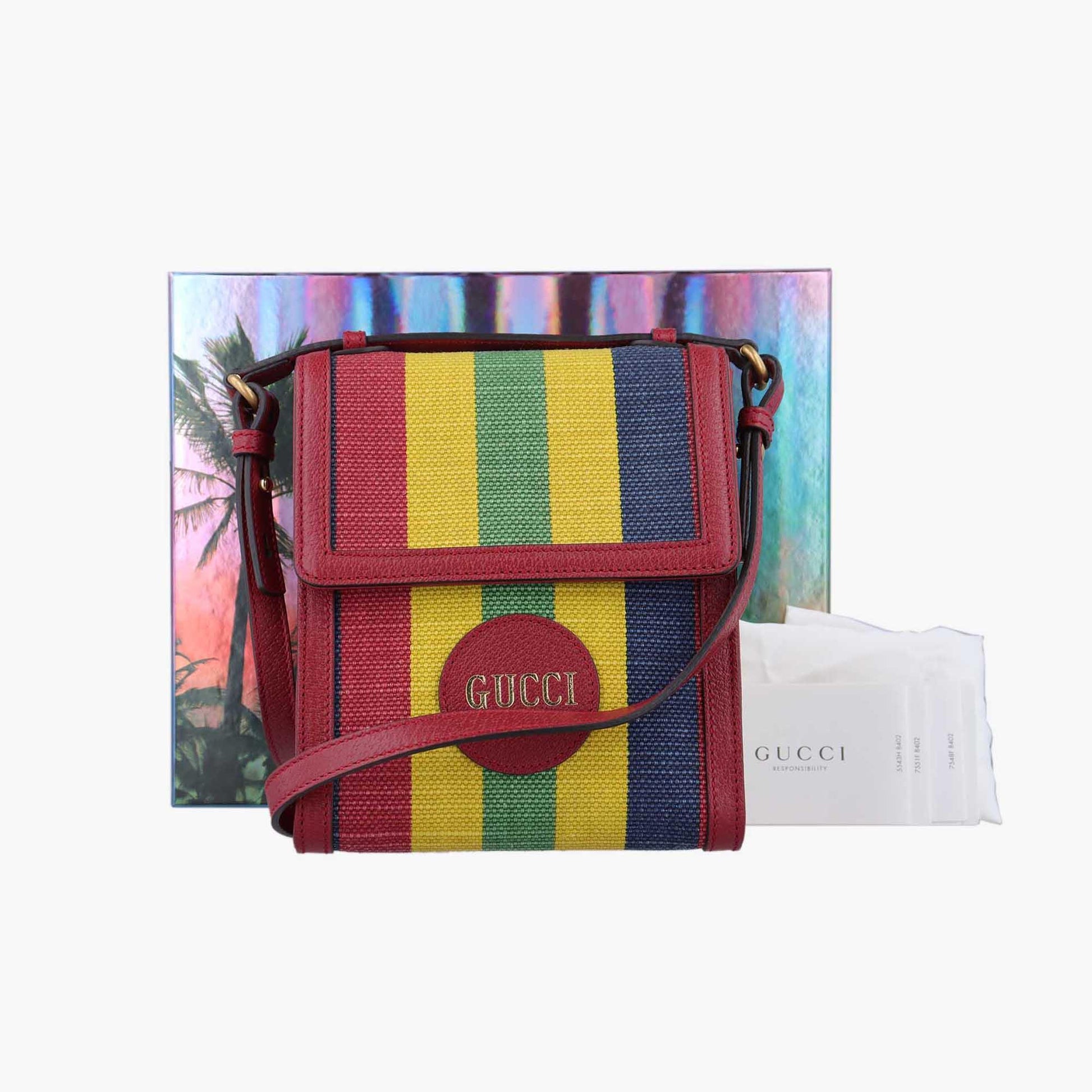 グッチ Gucci ショルダーバッグ レディース バイアデラ ストライプ マルチカラー キャンバス×レザー 625928 E032708877