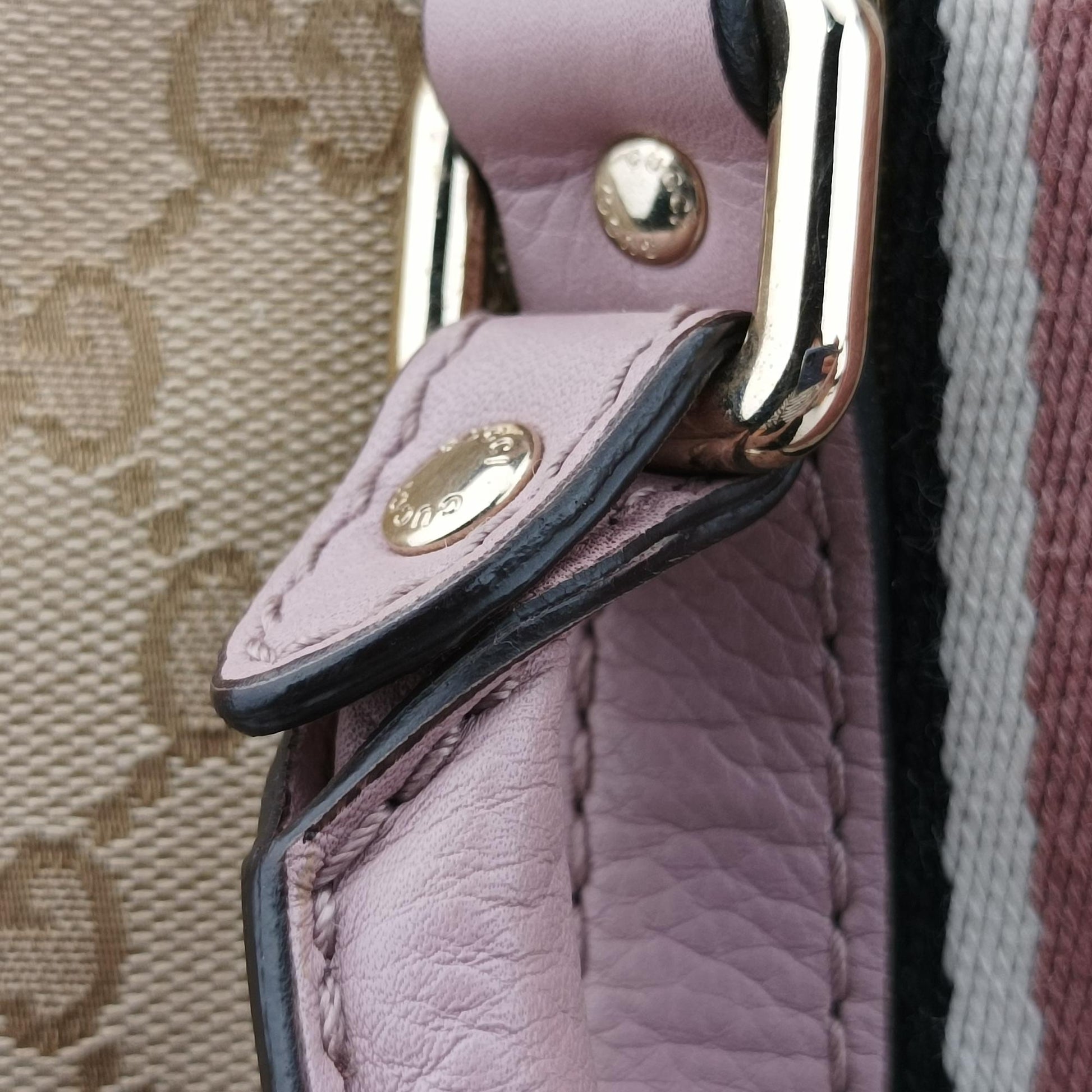 グッチ Gucci ボストンバッグ レディース シェリーライン ボストン ベージュ×ピンク×マルチ キャンバス×レザー 247205 C017316780