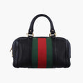 グッチ Gucci ボストンバッグ レディース シェリーライン ボストン ブラック×グリーン×レッド レザー 269876 E9119581