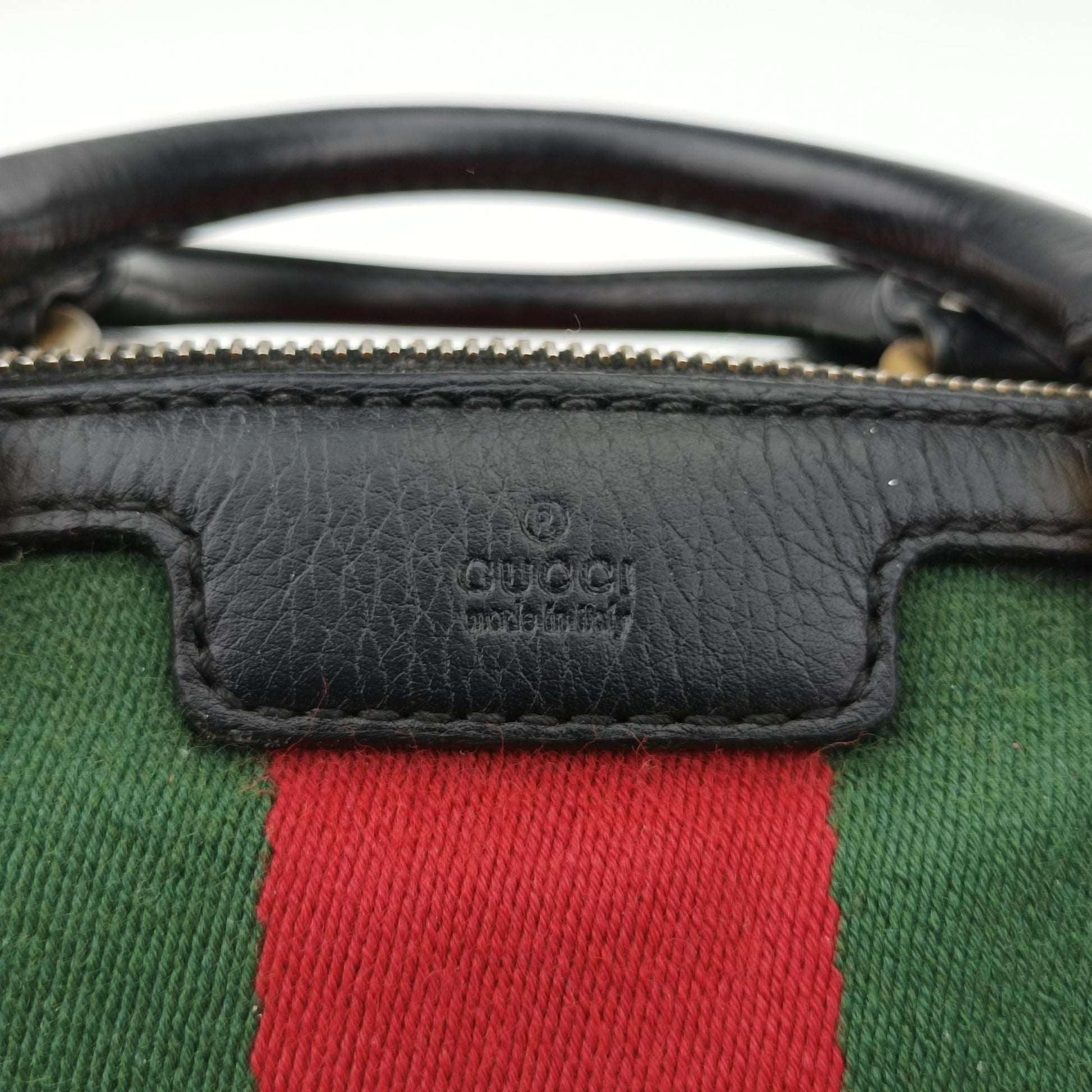 グッチ Gucci ボストンバッグ レディース シェリーライン ボストン ブラック×グリーン×レッド レザー 269876 E9119581