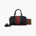 グッチ Gucci ボストンバッグ レディース シェリーライン ボストン ブラック×グリーン×レッド レザー 269876 E9119581