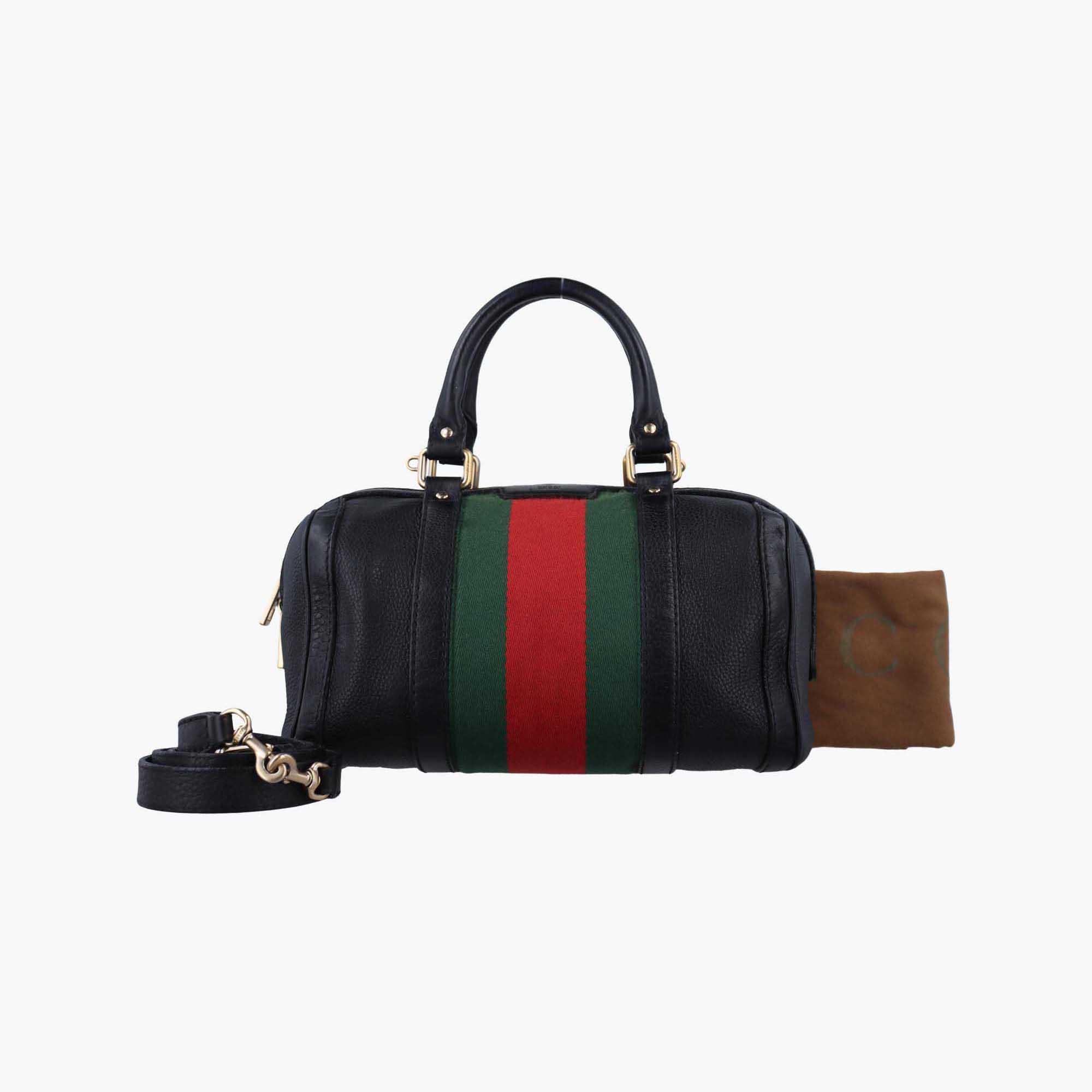 グッチ Gucci ボストンバッグ レディース シェリーライン ボストン ブラック×グリーン×レッド レザー 269876 E9119581