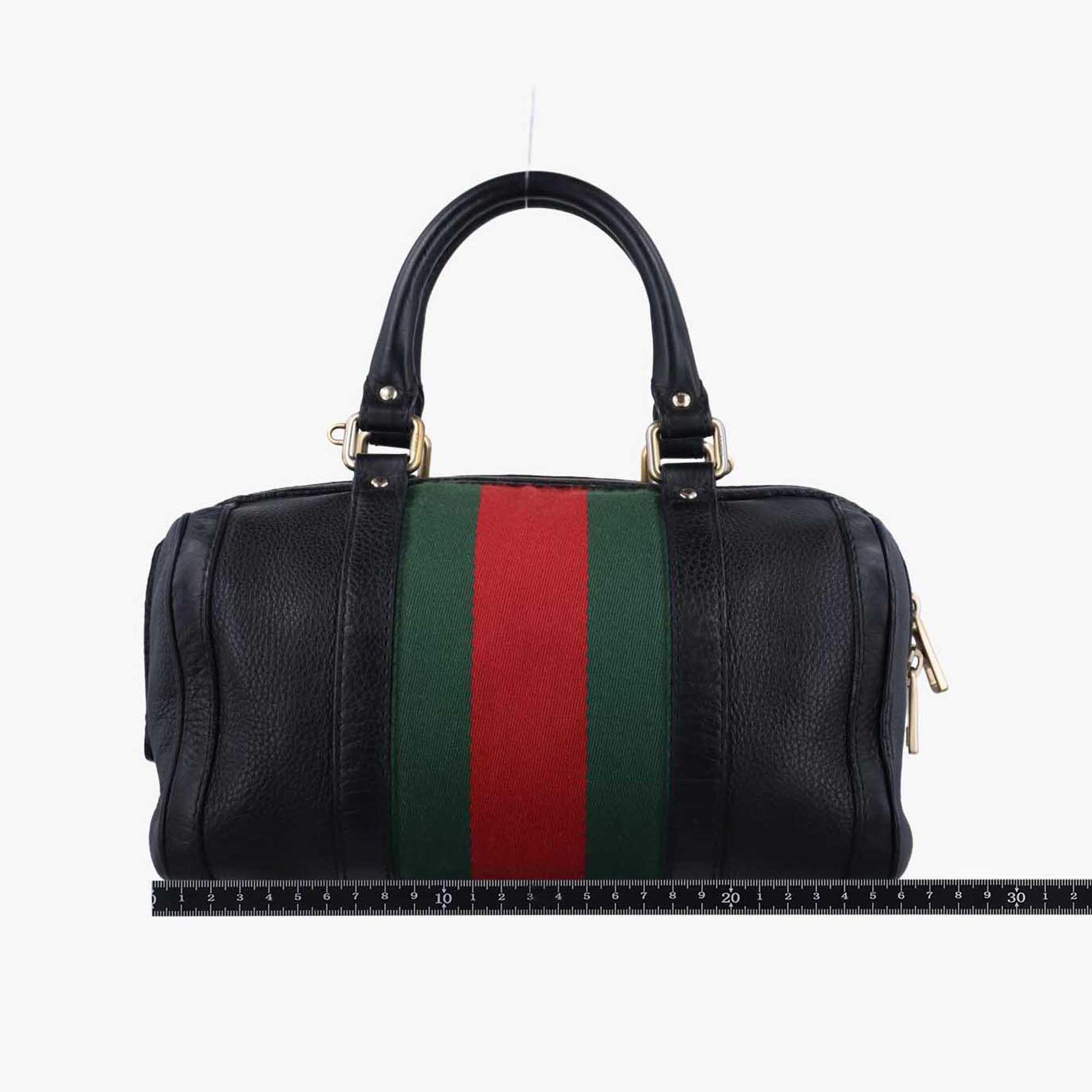 グッチ Gucci ボストンバッグ レディース シェリーライン ボストン ブラック×グリーン×レッド レザー 269876 E9119581