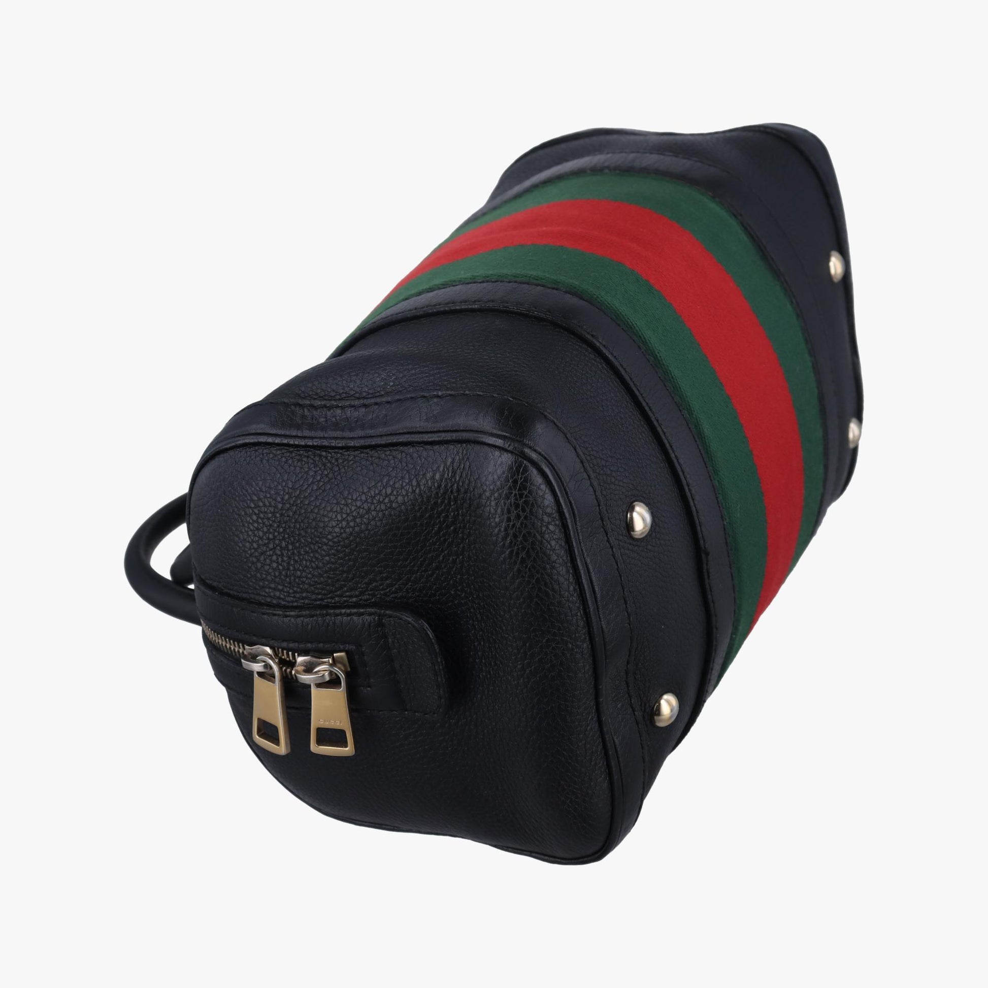 グッチ Gucci ボストンバッグ レディース シェリーライン ボストン ブラック×グリーン×レッド レザー 269876 E9119581