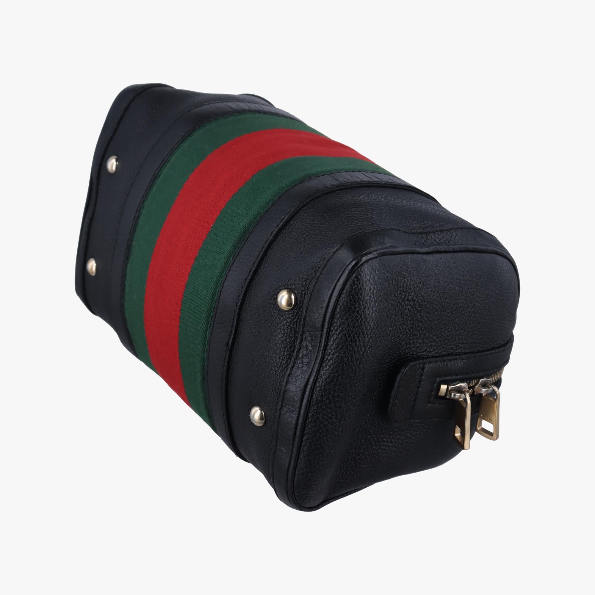 グッチ Gucci ボストンバッグ レディース シェリーライン ボストン ブラック×グリーン×レッド レザー 269876 E9119581