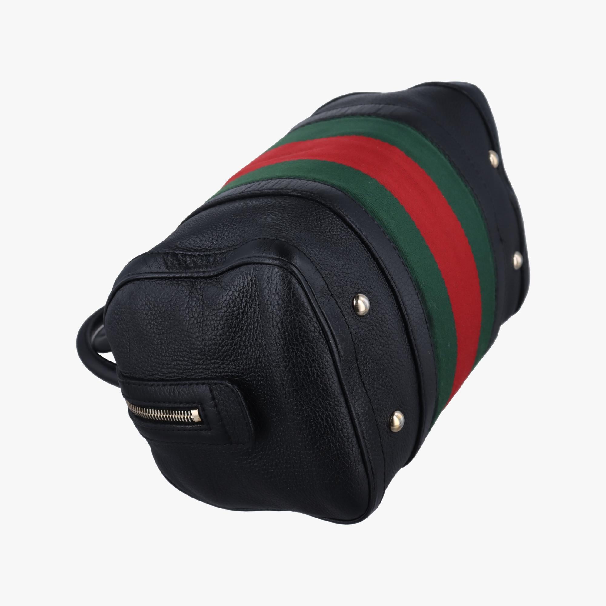 グッチ Gucci ボストンバッグ レディース シェリーライン ボストン ブラック×グリーン×レッド レザー 269876 E9119581