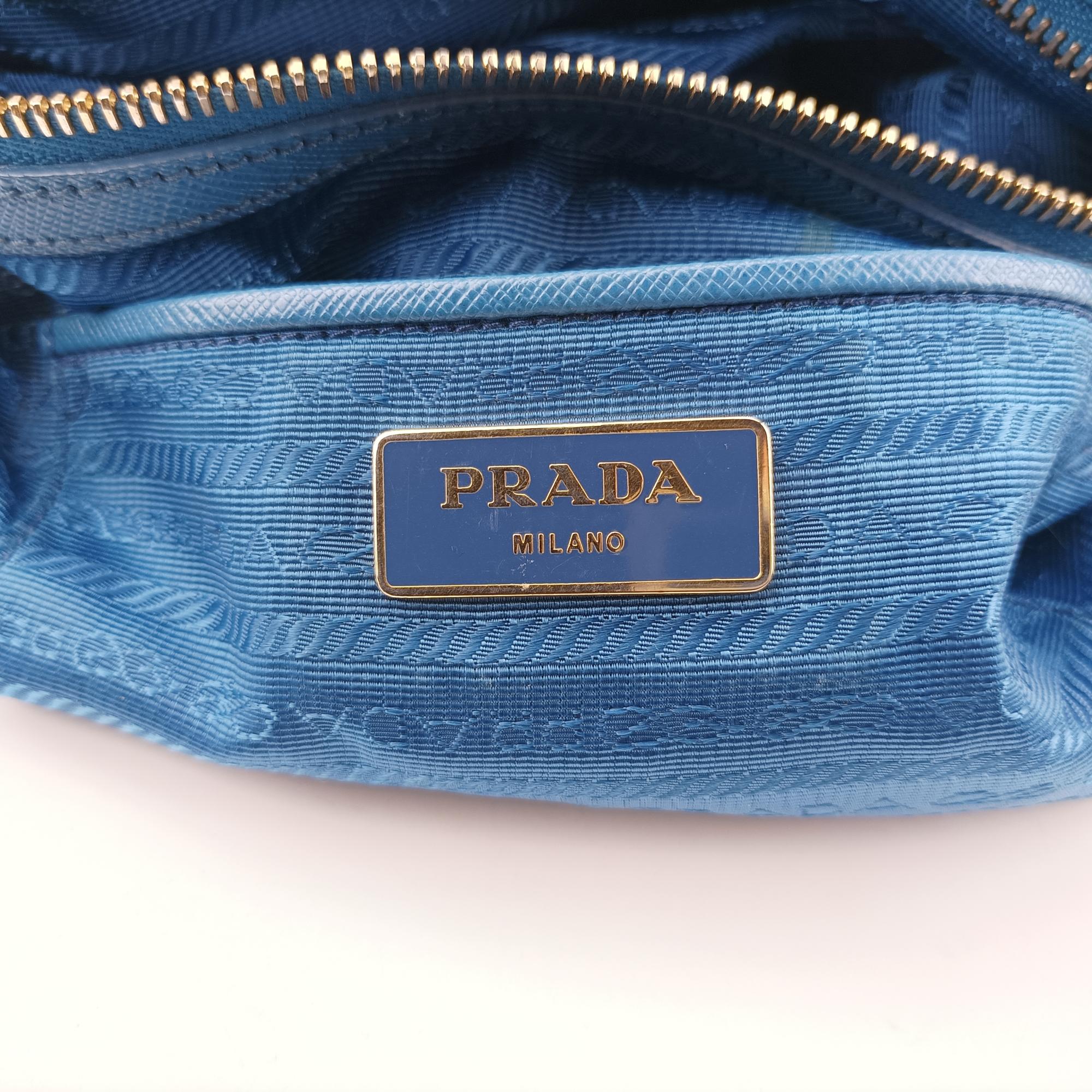 プラダ Prada ハンドバッグ レディース ガレリア ブルー サフィアーノレザー BN2274 64