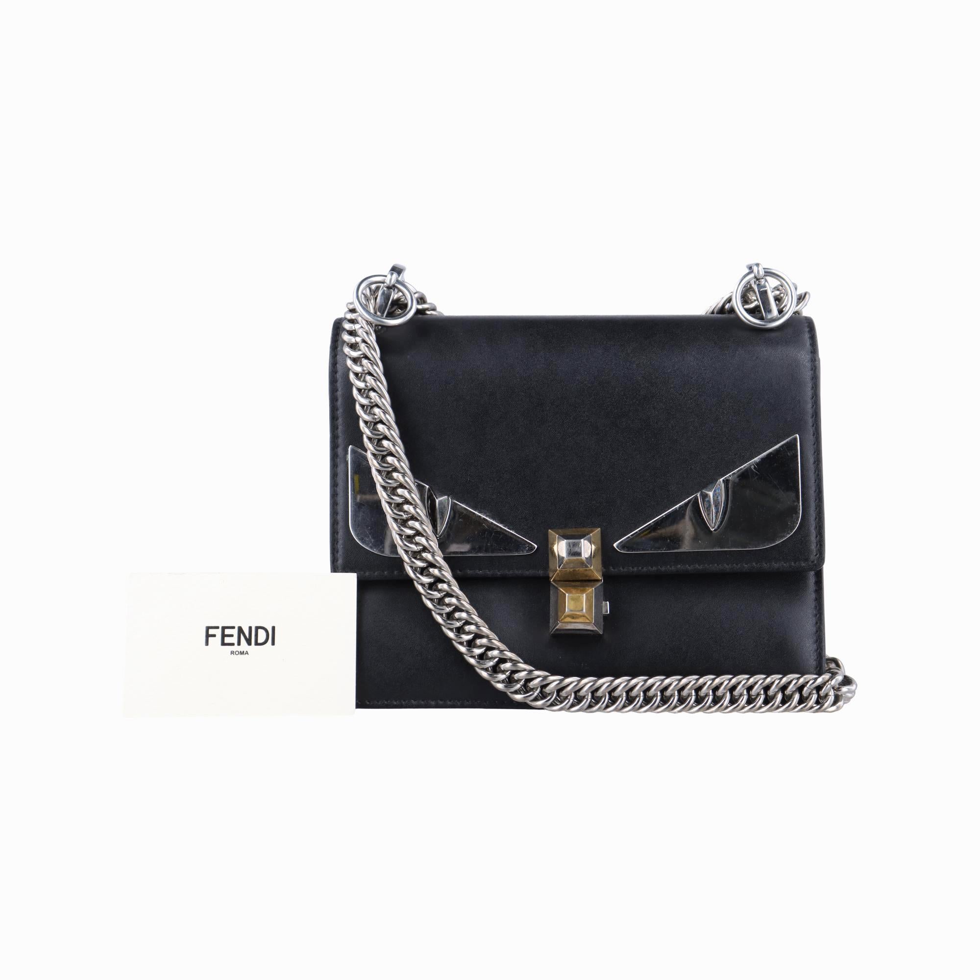 フェンディ Fendi ショルダーバッグ レディース モンスター　キャナイ ブラック レザー 8M0381.2SR 188.0189