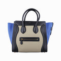 セリーヌ Celine ハンドバッグ レディース ラゲージミニショッパー ベージュ×ブラック×ブルー レザー S-AT-4104 S-CU-4134