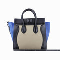 セリーヌ Celine ハンドバッグ レディース ラゲージミニショッパー ベージュ×ブラック×ブルー レザー S-AT-4104 S-CU-4134