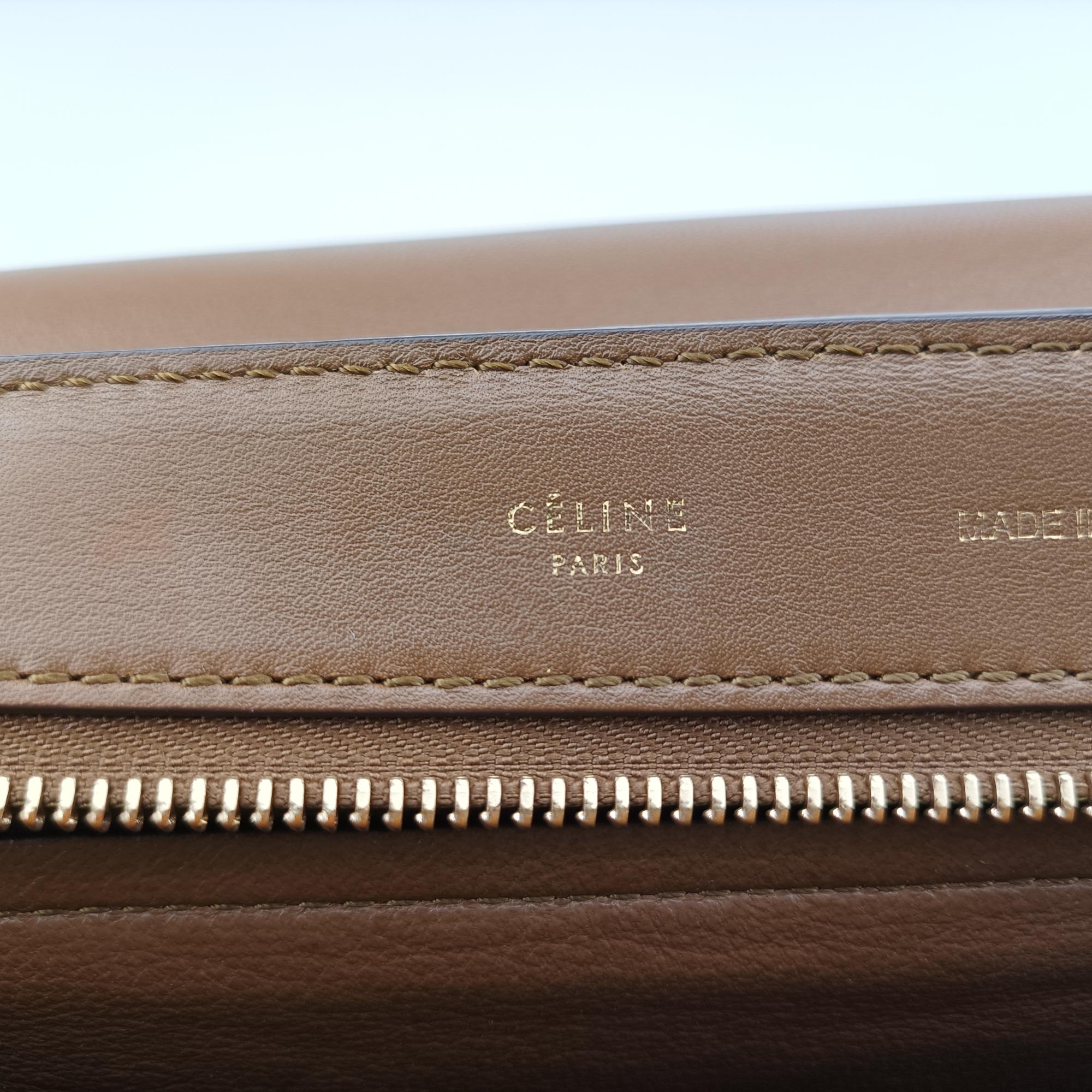 セリーヌ Celine ショルダーバッグ レディース トラペーズミディアム ブルー×ホワイト×ブラウン スエード×レザー W-SN-0172 W-CU-0182