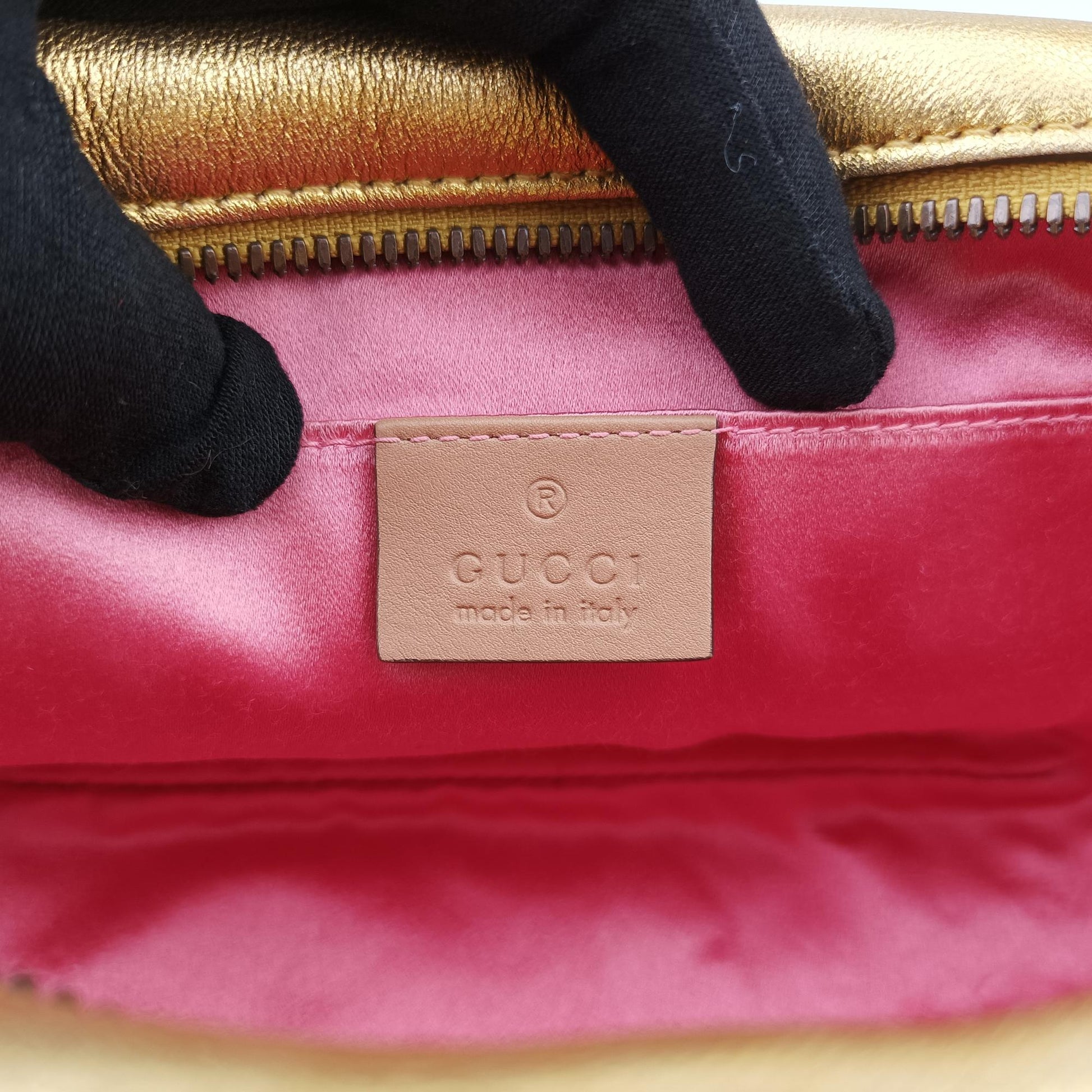 グッチ Gucci ショルダーバッグ レディース GGマーモント ゴールド レザー 447632 G021326075